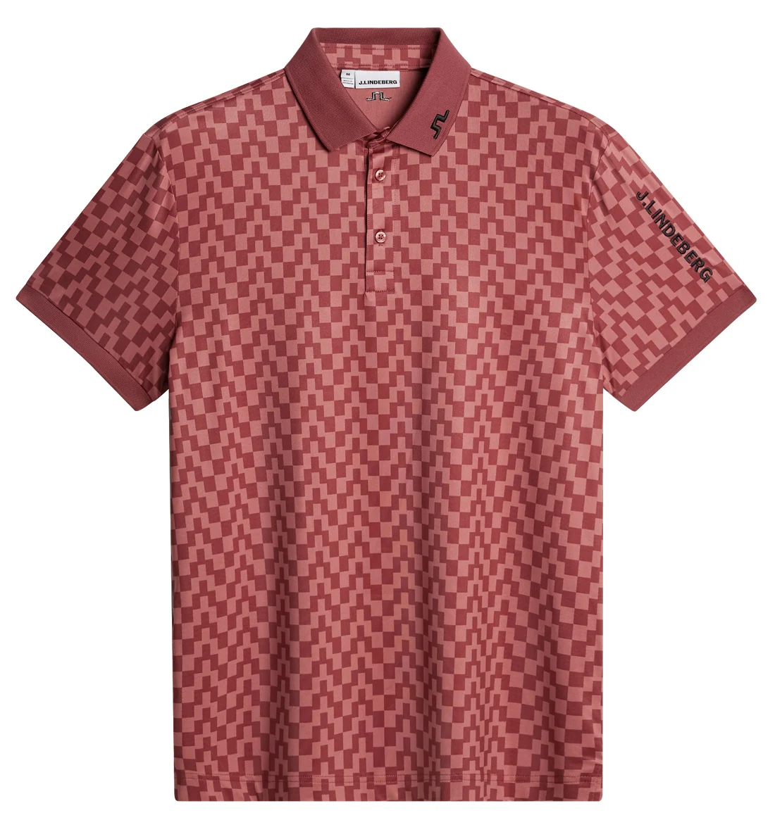 30% OFF - J.LINDEBERG Tour Tech Print Golf Polo Shirt – Men’s – Bridge Stack Apple Butter