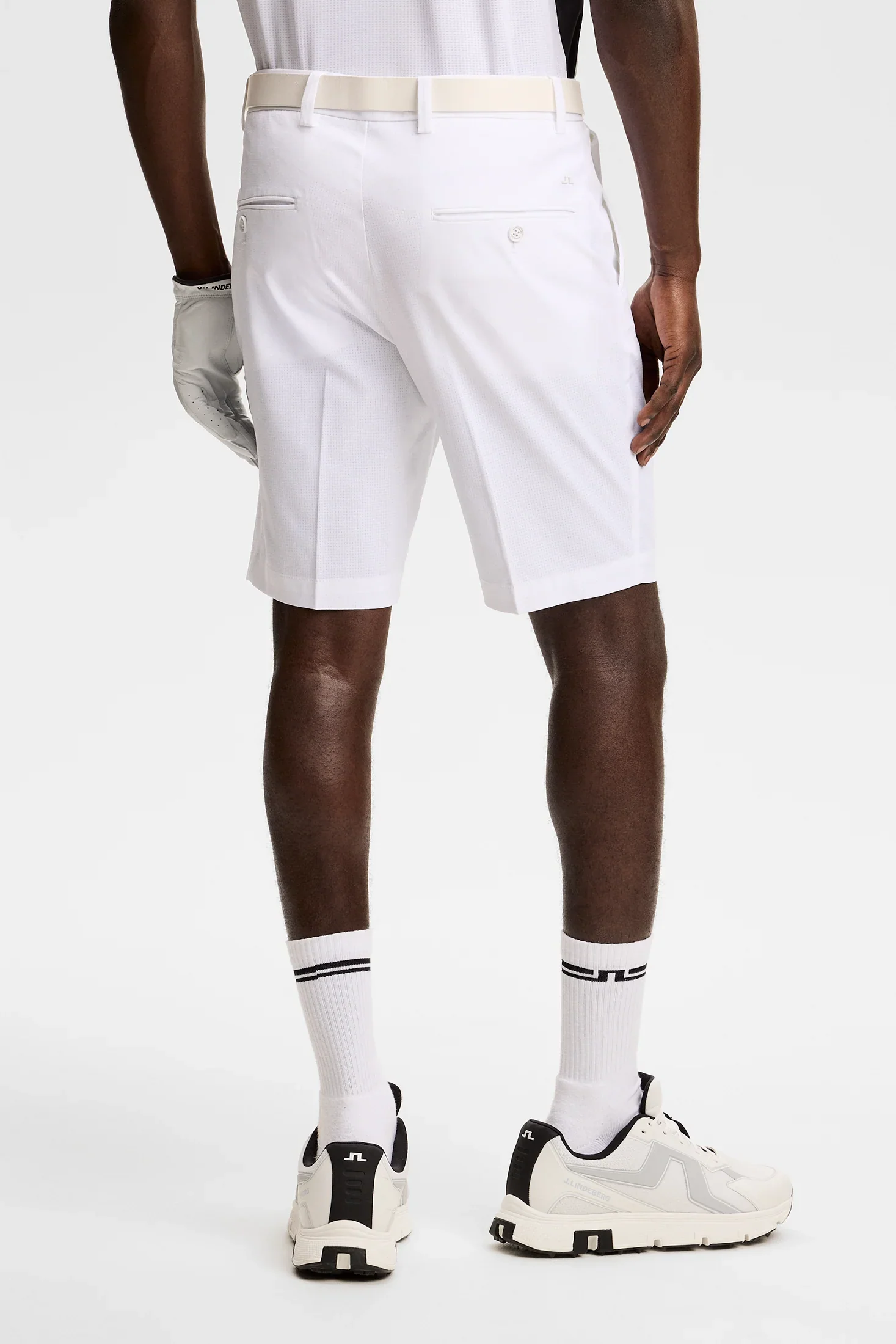 J.LINDEBERG Vent Golf Shorts – Men’s Lightweight Performance – White - Image 4