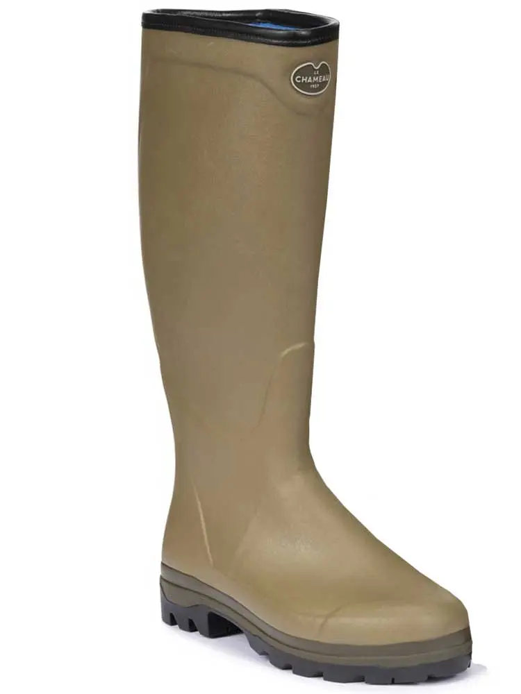 30% OFF - LE CHAMEAU Country Cross Boots - Mens Neoprene - Iconic Green - Size: UK 6.5 - Image 3