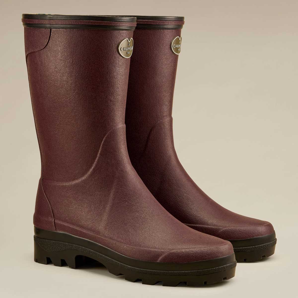 LE CHAMEAU Giverny Boots - Ladies Jersey Lined Bottillon - Cherry Red - Image 5