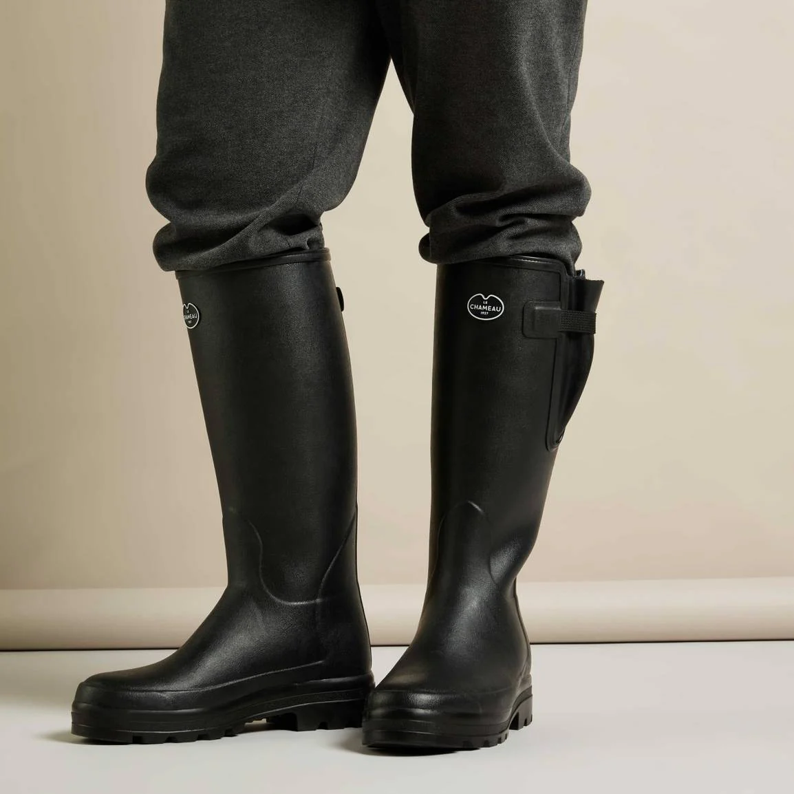 LE CHAMEAU Vierzonord Boots - Mens Neoprene Lined - Black - Image 3