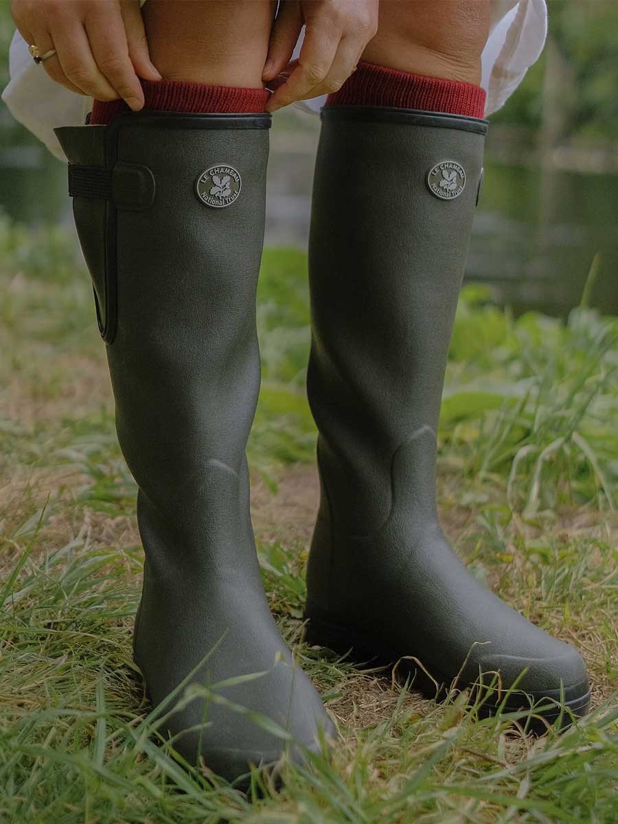 LE CHAMEAU x NATIONAL TRUST Vierzon Boots Ladies Jersey Lined - Oak Green - Image 2