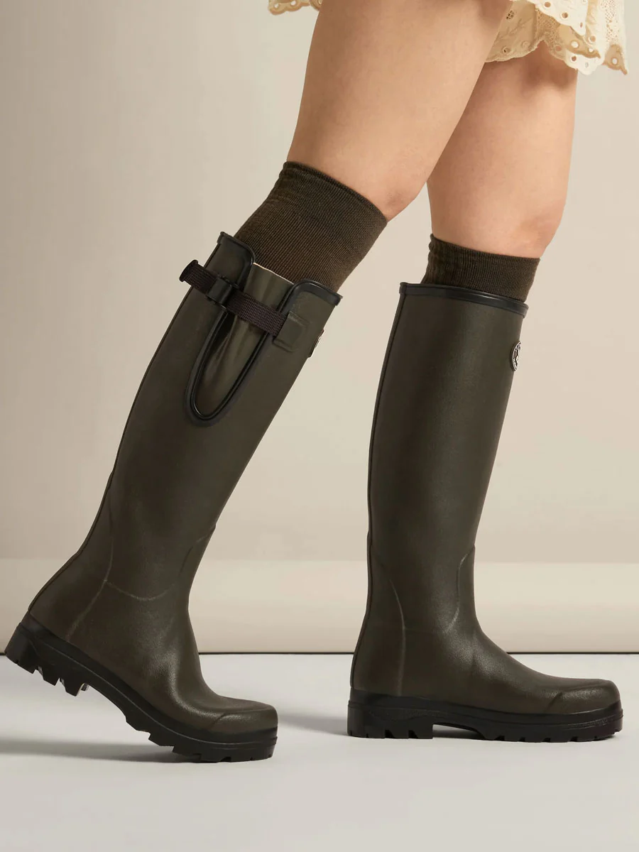 LE CHAMEAU x NATIONAL TRUST Vierzon Boots Ladies Jersey Lined - Oak Green - Image 6