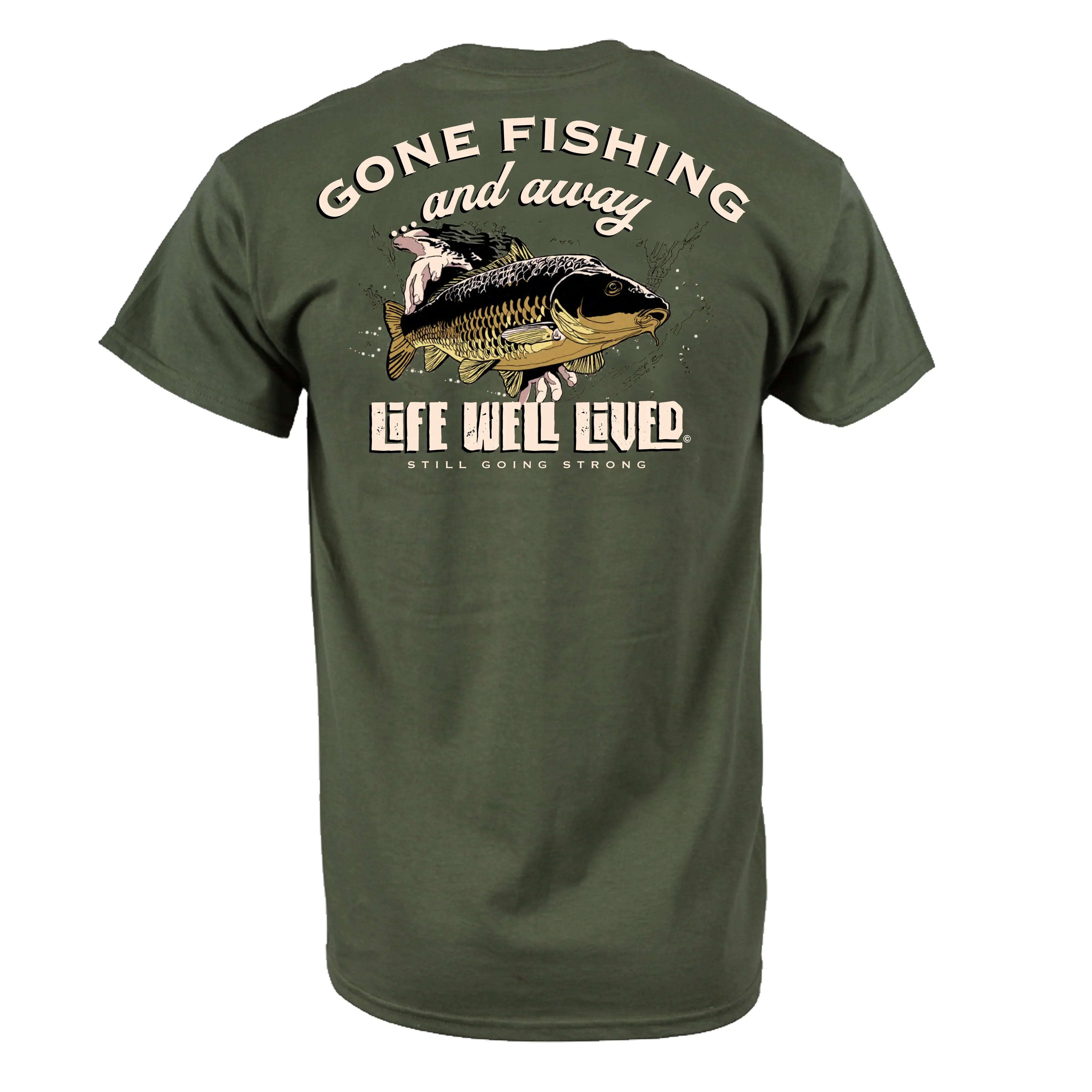 LIFE WELL LIVED Men's Soft Cotton T-Shirt - Gone Fishing