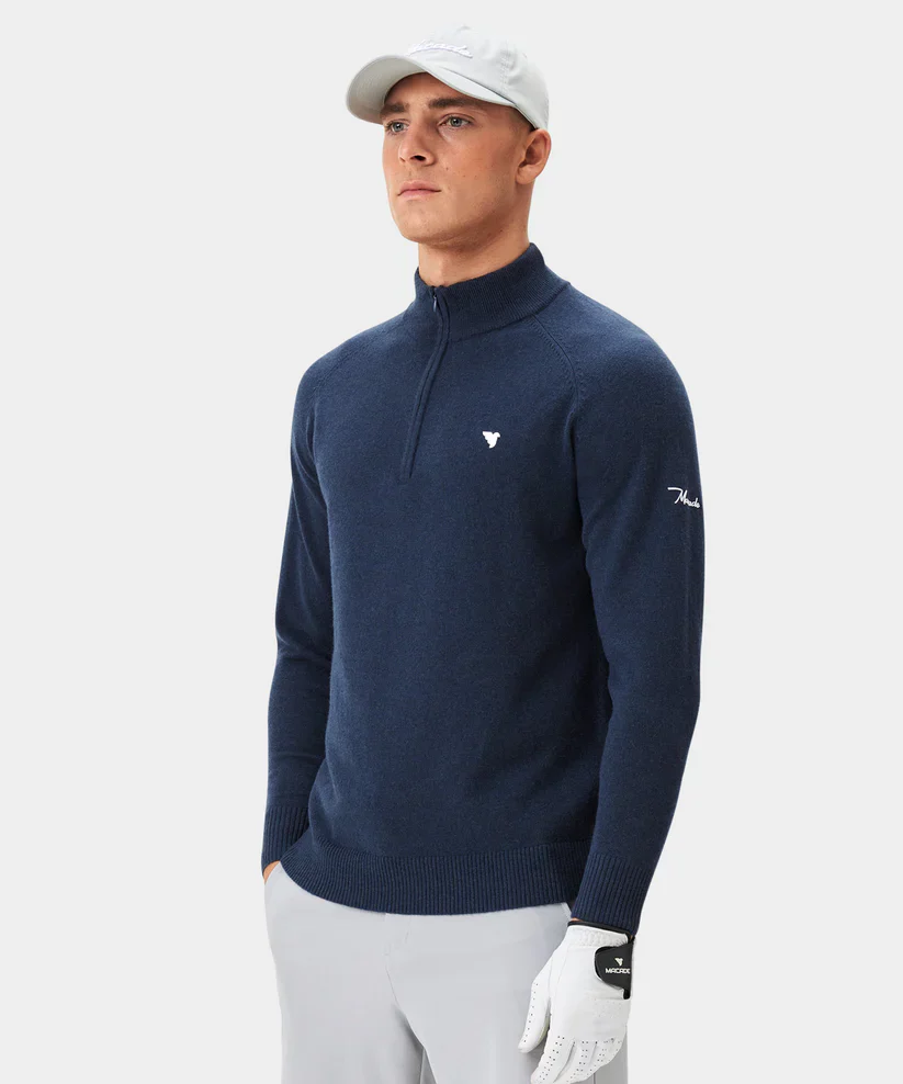 MACADE Bridge Merino Quarter Zip – Men's – Dark Blue