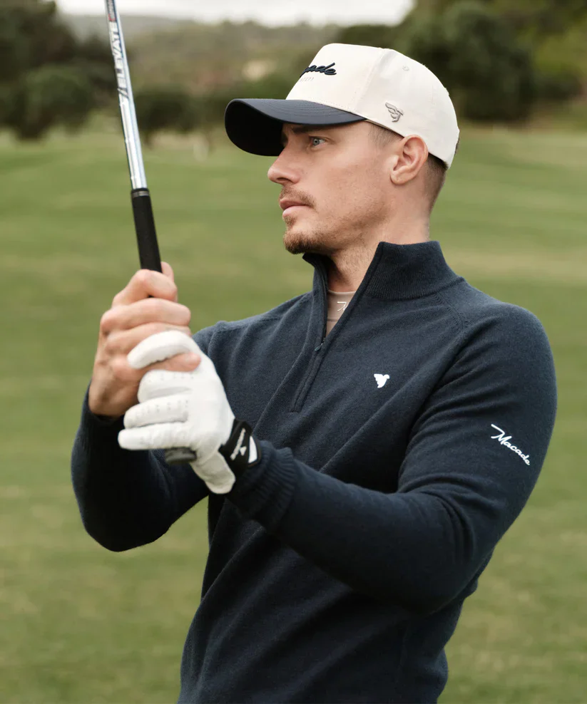 MACADE Bridge Merino Quarter Zip – Men's – Dark Blue - Image 2