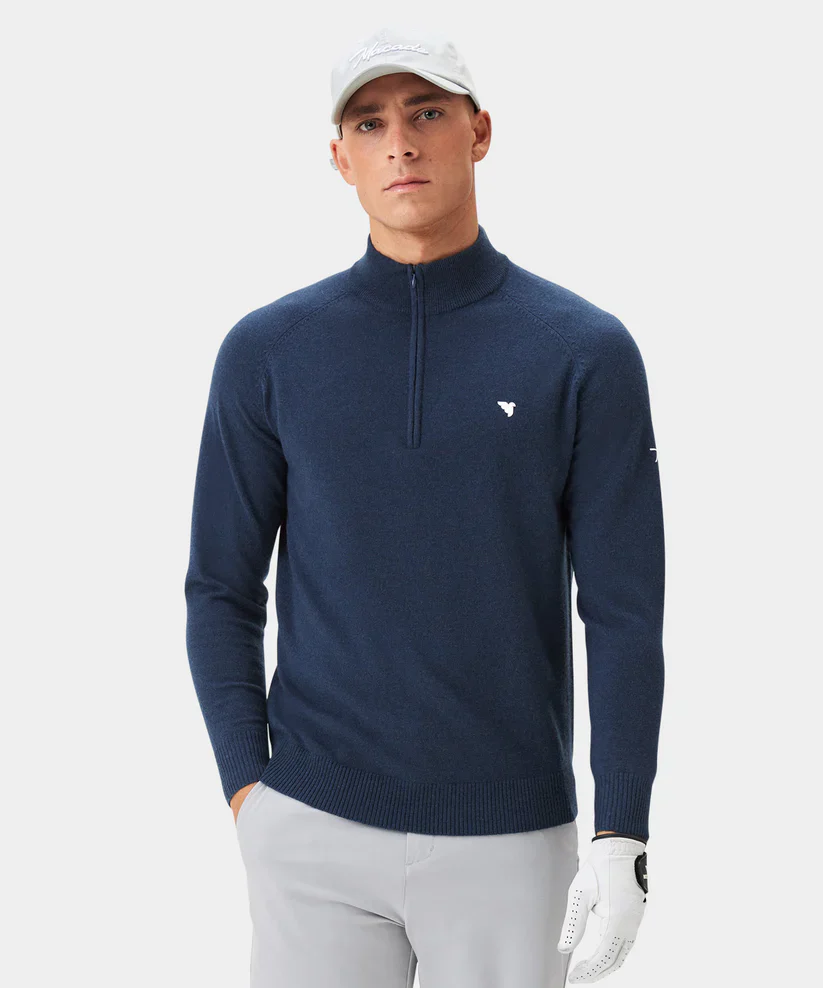 MACADE Bridge Merino Quarter Zip – Men's – Dark Blue - Image 4