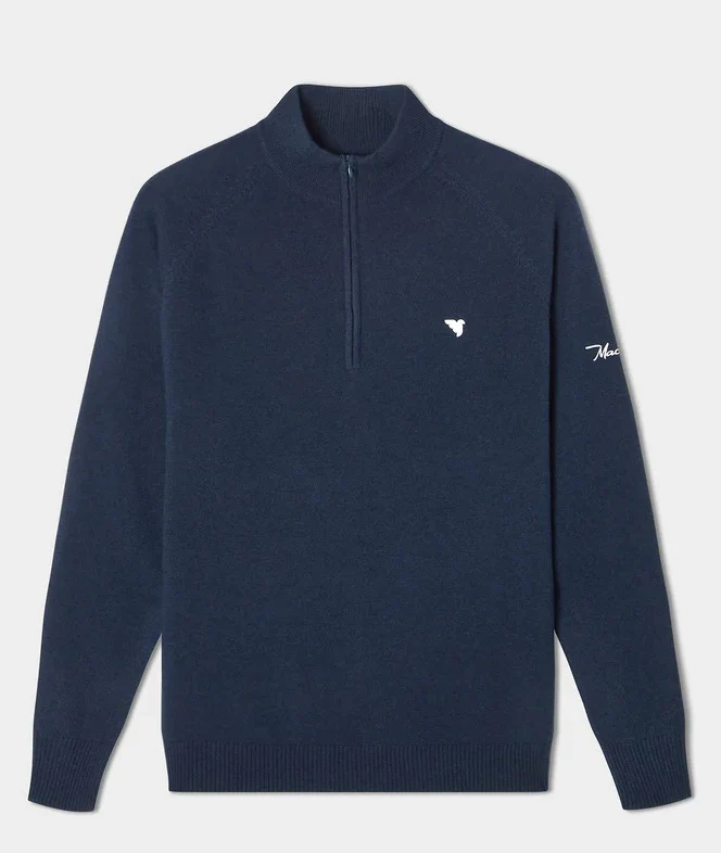 MACADE Bridge Merino Quarter Zip – Men's – Dark Blue - Image 8
