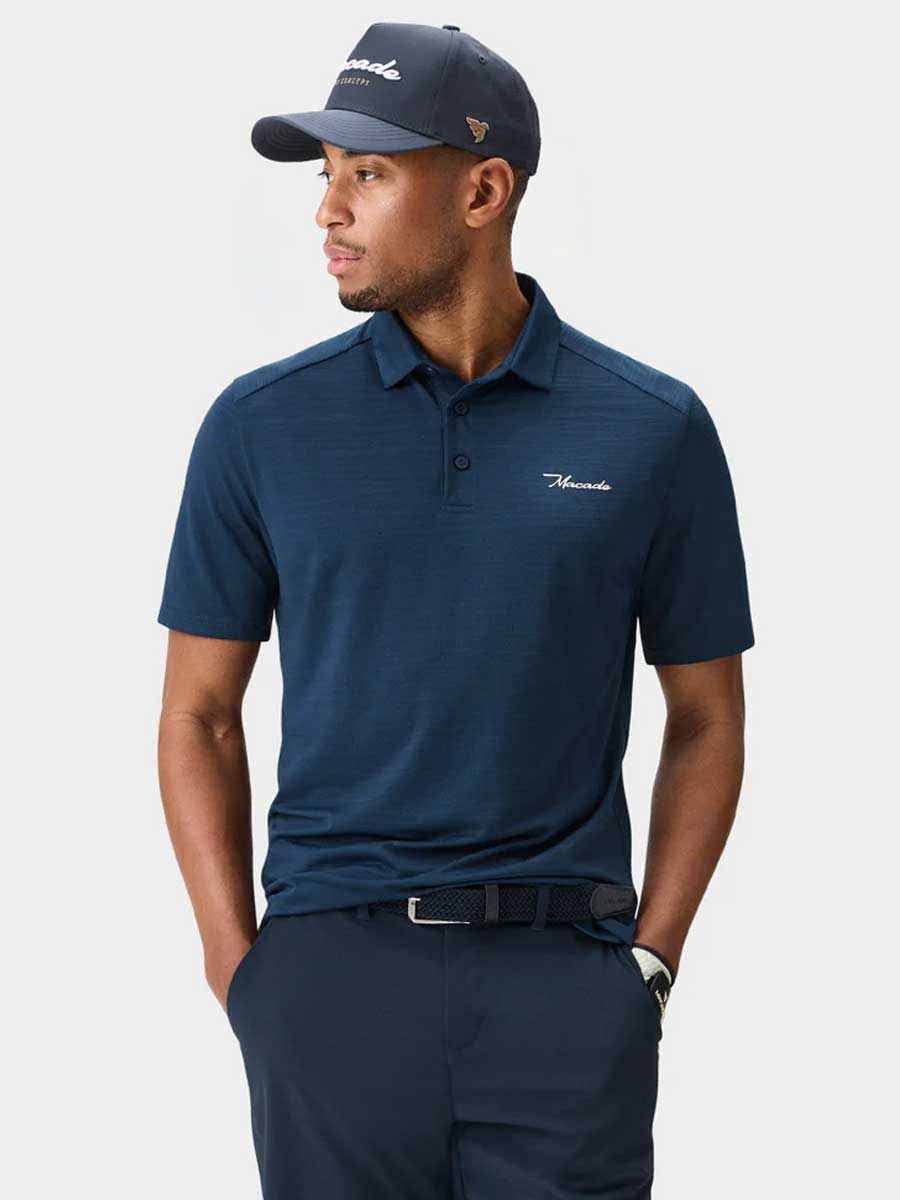 30% OFF - MACADE Flight Polo Shirt – Men's - Steel Blue - Size: MEDIUM