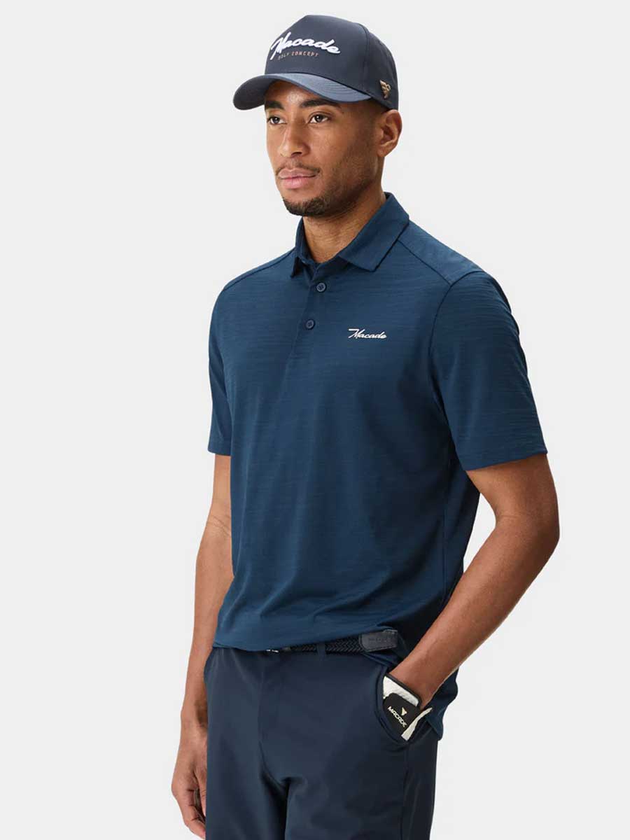 30% OFF - MACADE Flight Polo Shirt – Men's - Steel Blue - Size: MEDIUM - Image 4
