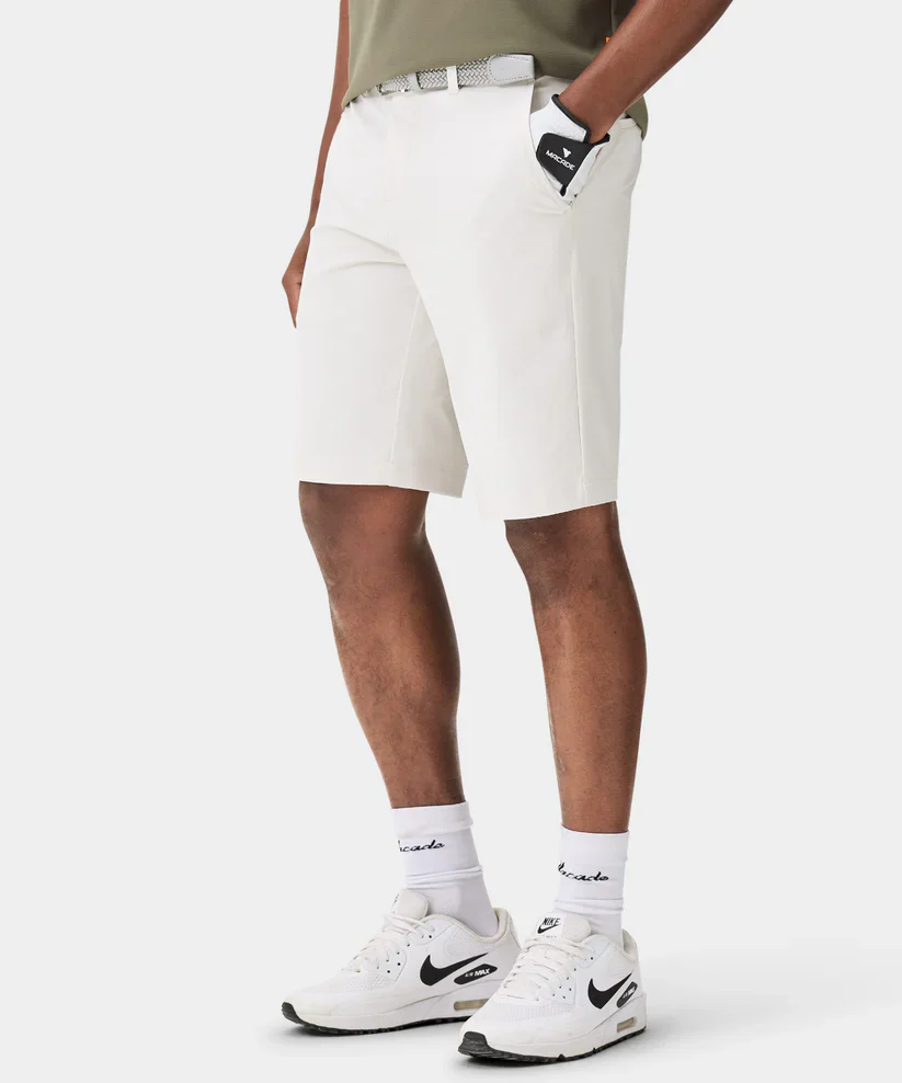 MACADE Men’s Lightweight Golf Shorts – Four-Way Stretch – Bone White - Image 2