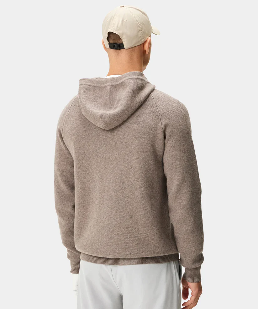 MACADE Men’s Tech Knit Golf Hoodie – Cotton Cashmere Blend – Brown - Image 2