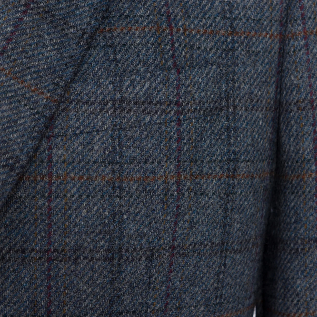 MAGEE Tweed Jacket - Mens Clady - Blue Twill With Rust, Navy & Plum Check - Image 3