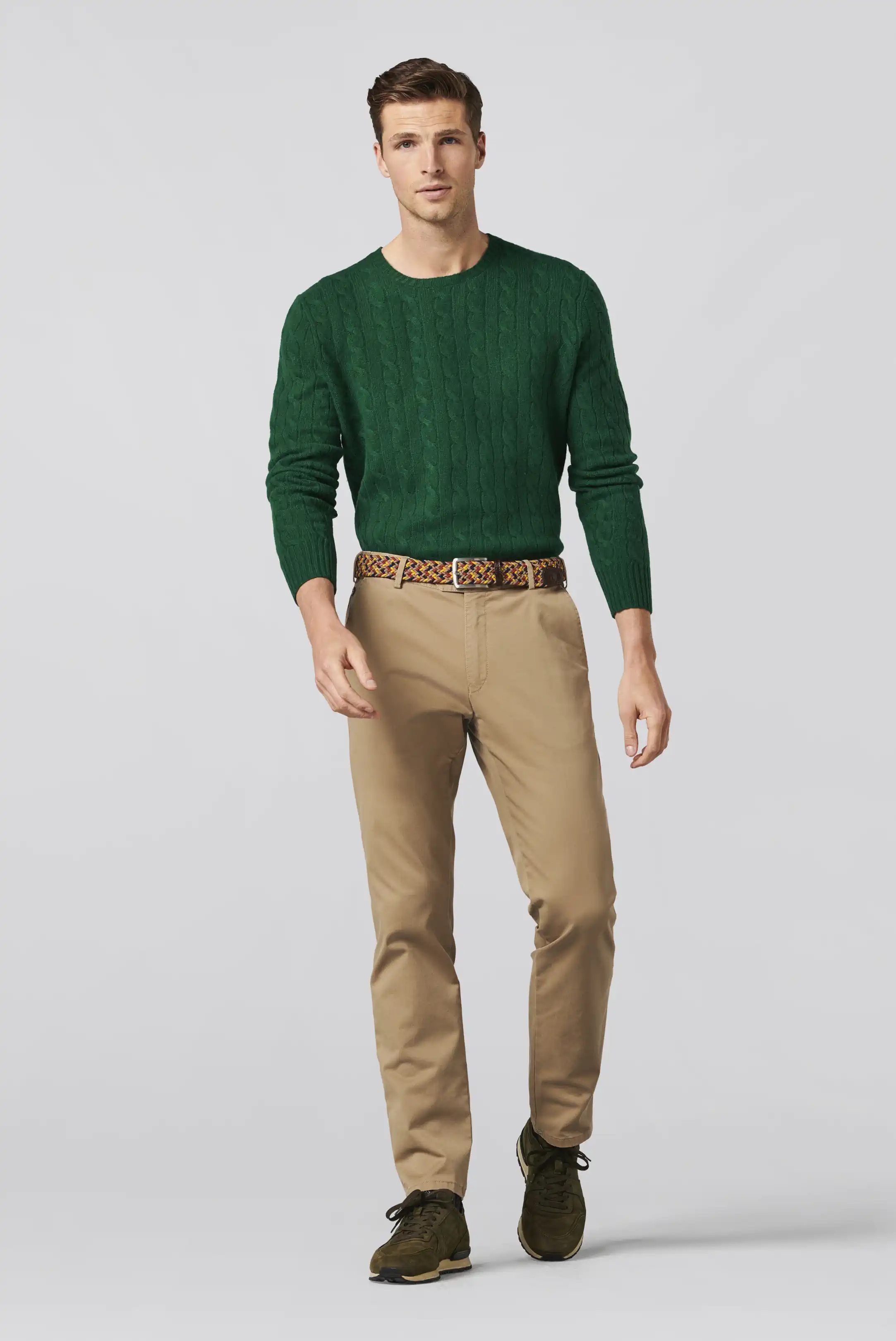 MEYER Oslo Trousers - 316 Luxury Cotton Chinos - Camel - Image 4