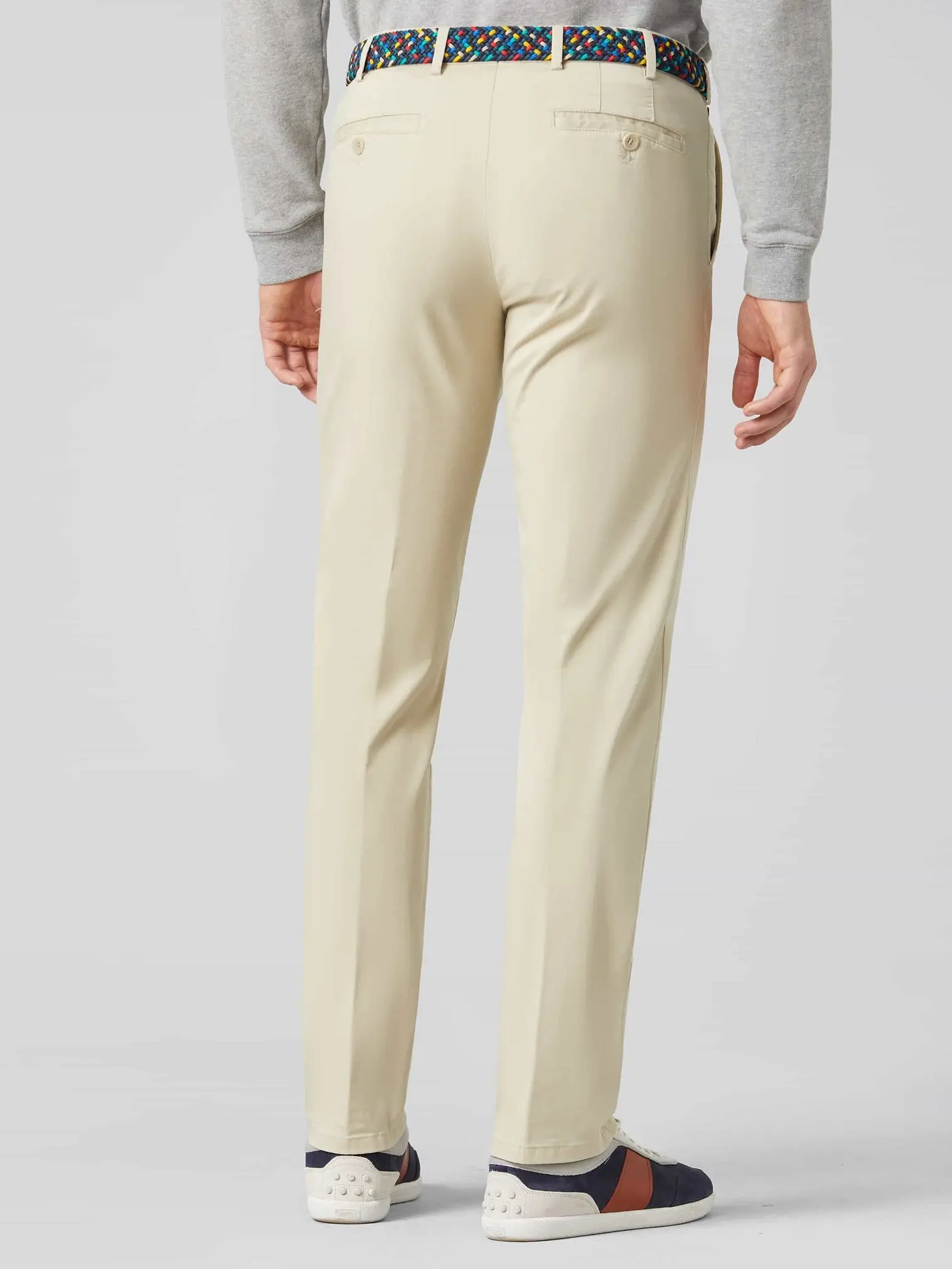 MEYER Roma Trousers - 3001 Light-Weight Cotton Chinos - Beige - Image 4