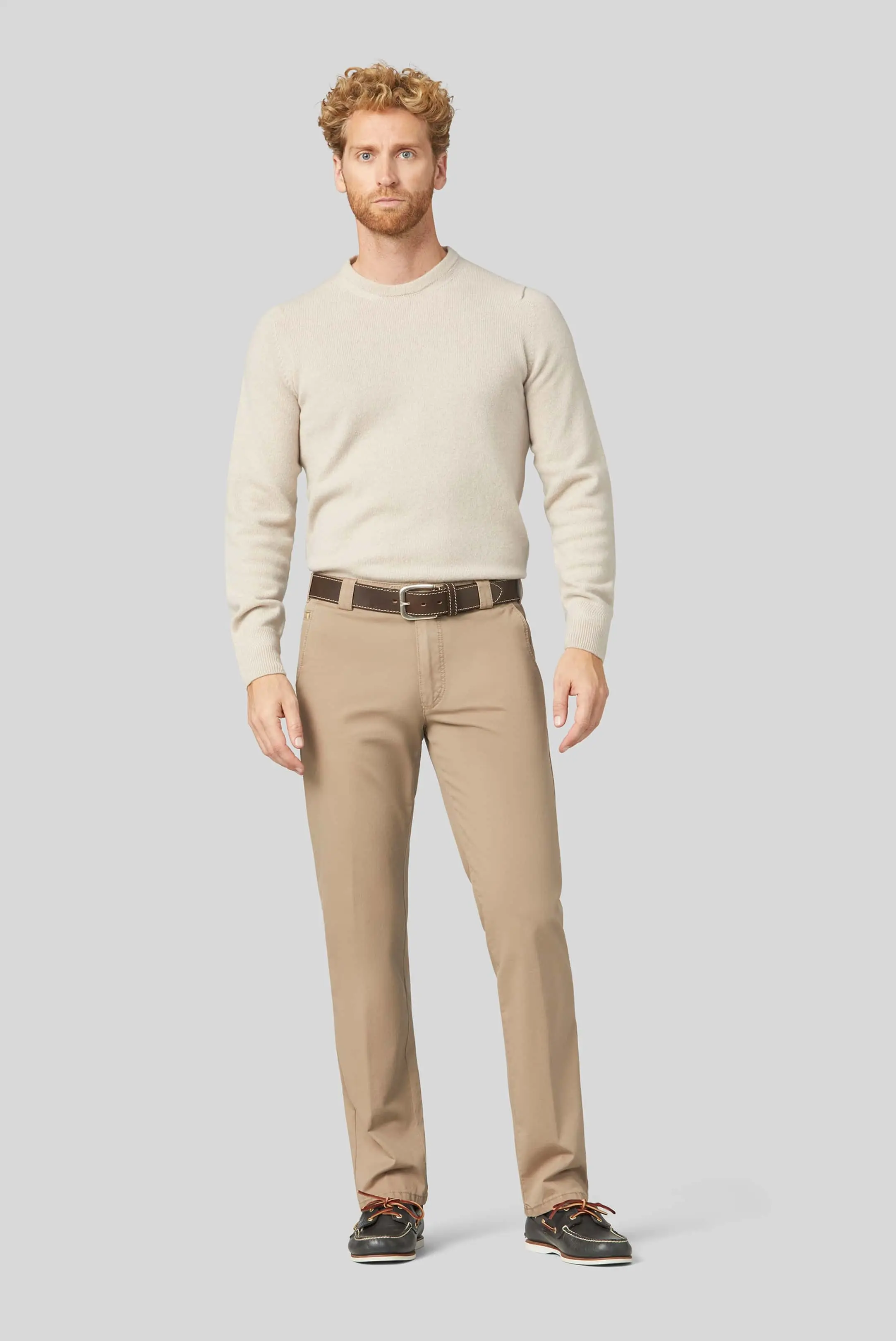 MEYER Roma Trousers - 316 Luxury Cotton Chinos - Beige - Image 6