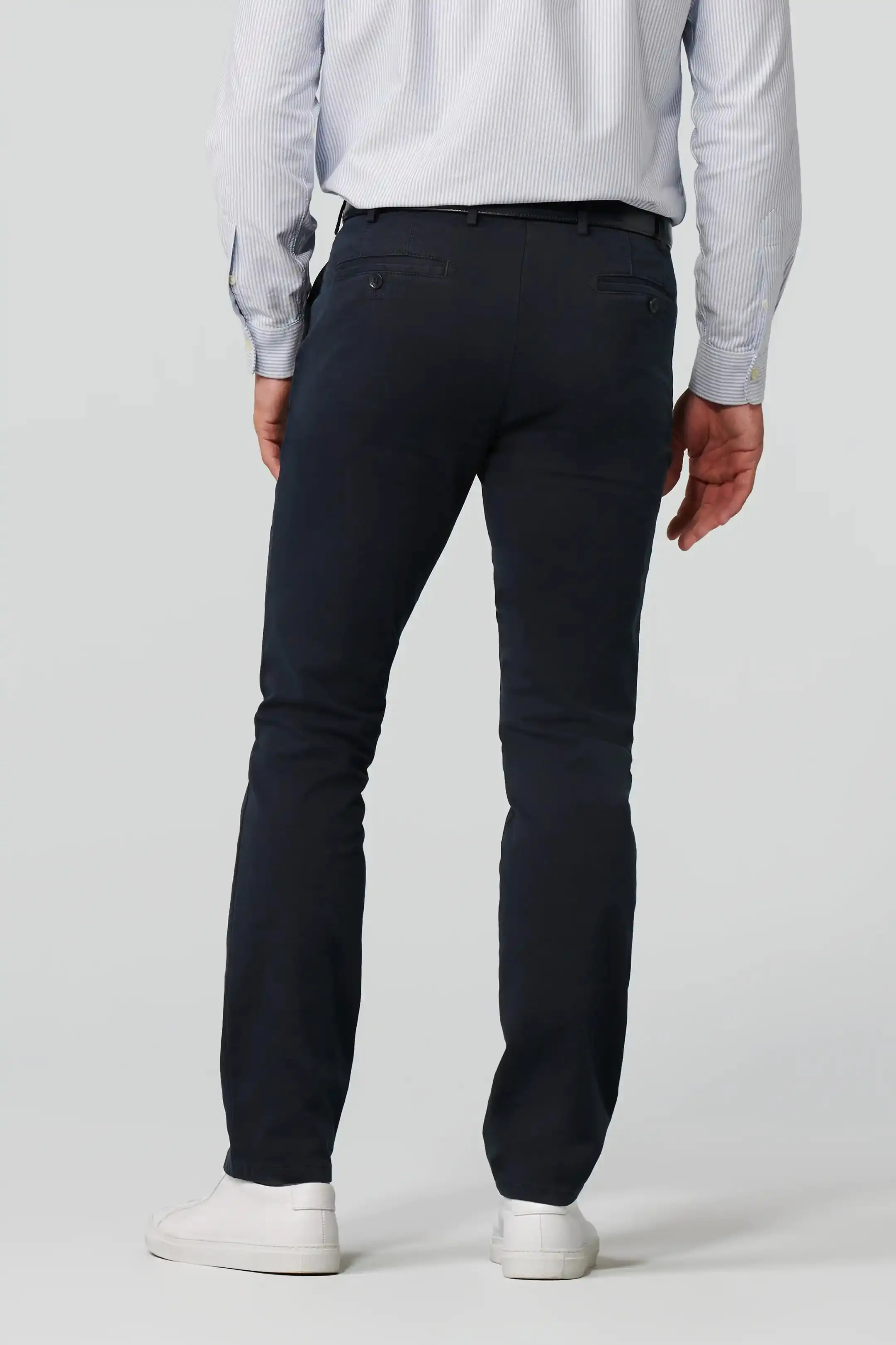 MEYER Roma Trousers - 316 Luxury Cotton Chinos - Navy - Image 4