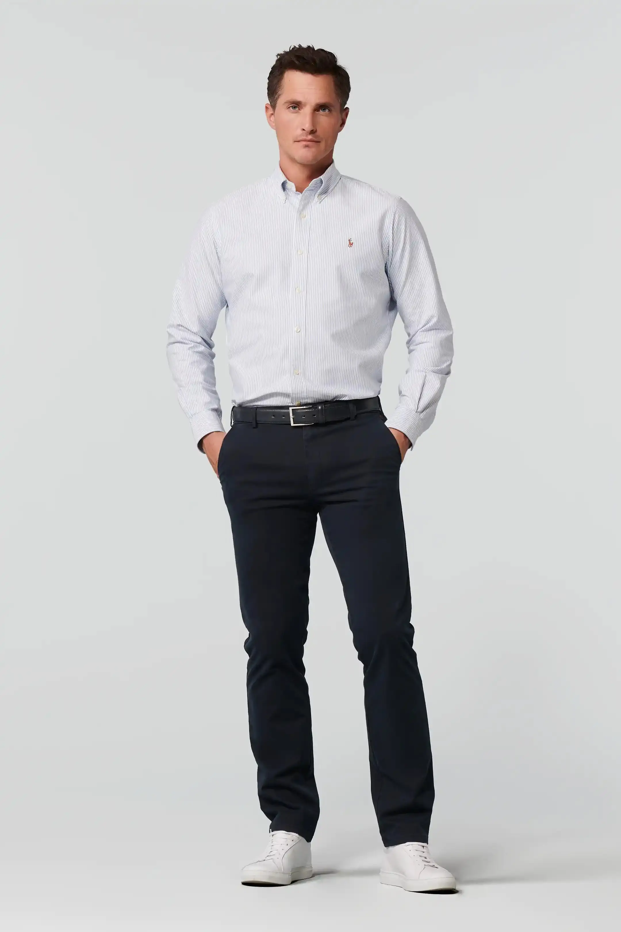 MEYER Roma Trousers - 316 Luxury Cotton Chinos - Navy - Image 5