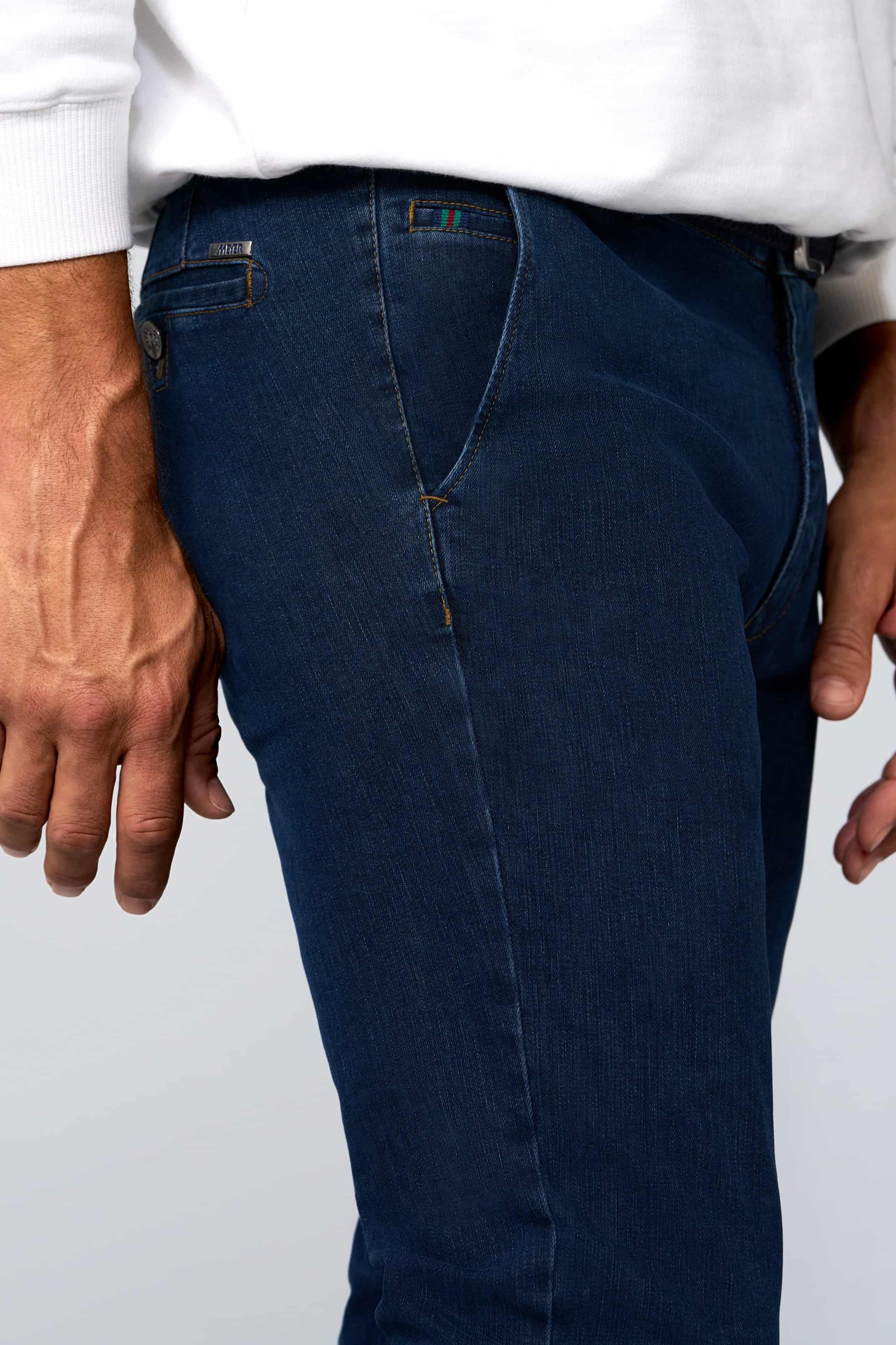 MEYER Roma Denim Trousers - 629 Stretch Core Spun - Blue - Image 3