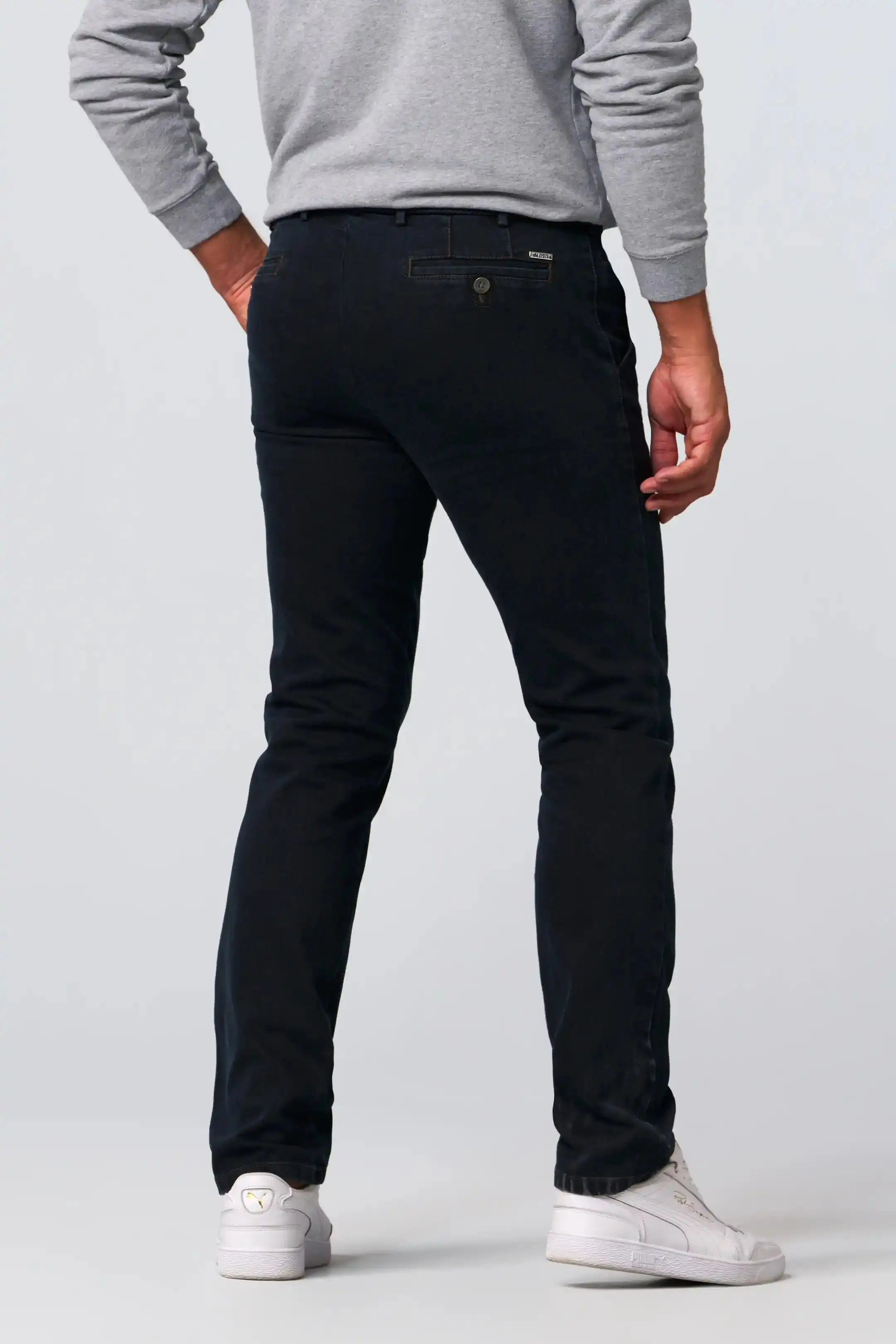 MEYER Roma Denim Trousers - 629 Stretch Core Spun - Navy - Image 4
