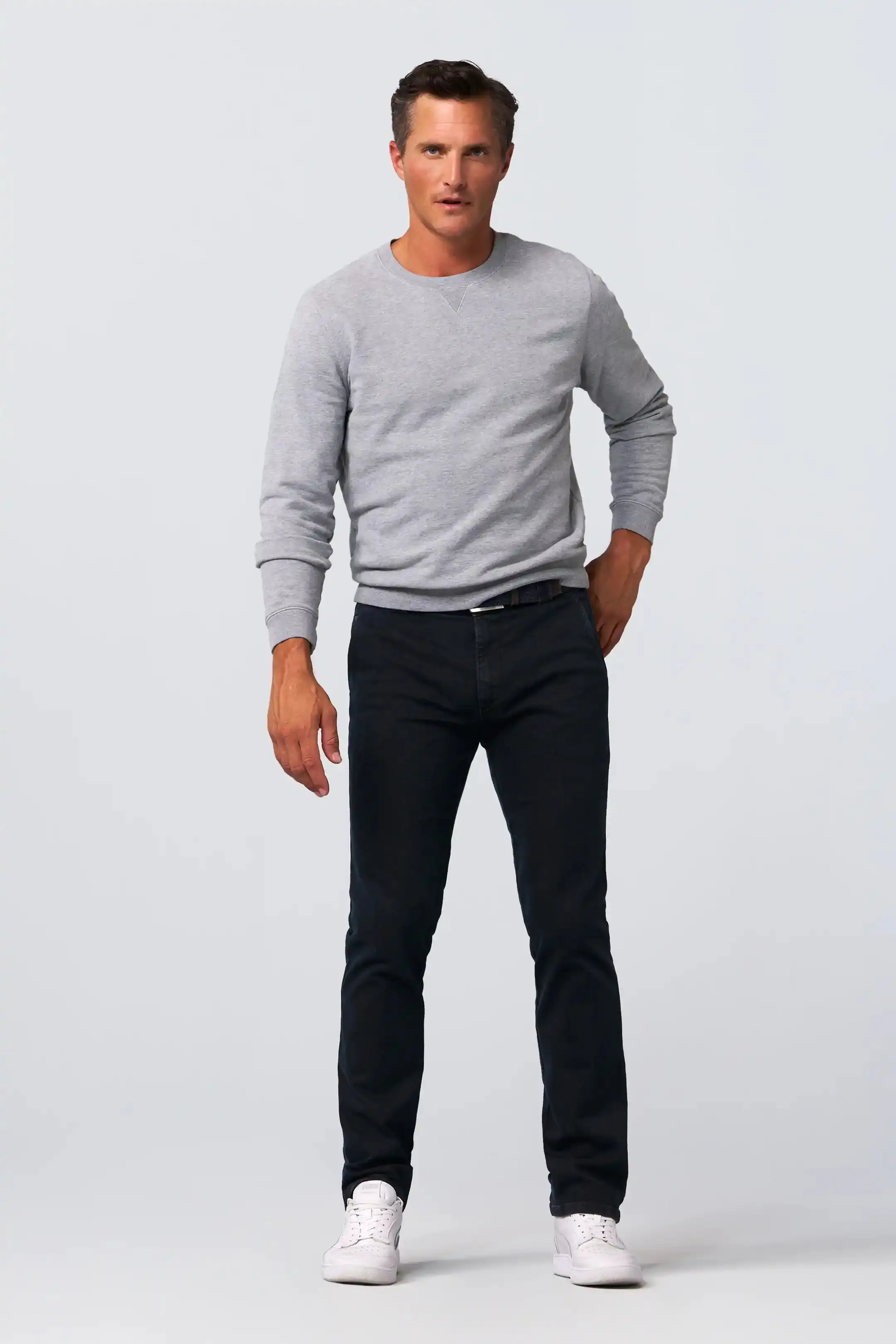 MEYER Roma Denim Trousers - 629 Stretch Core Spun - Navy - Image 5