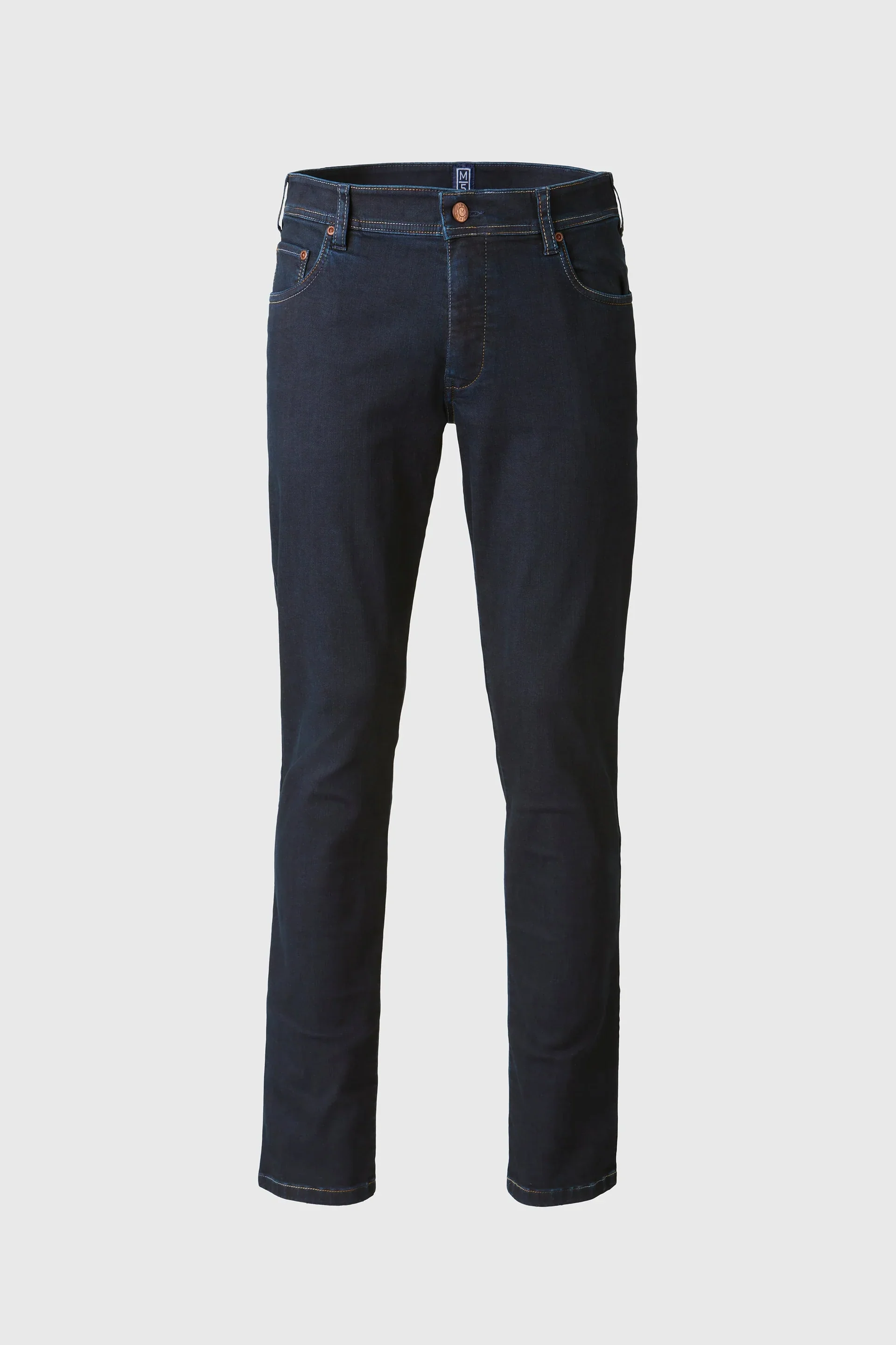 MEYER M5 Jeans – 6288 Modern Fit – Multicolour Stitch Super Stretch Denim – Overdyed Dark Blue - Image 7