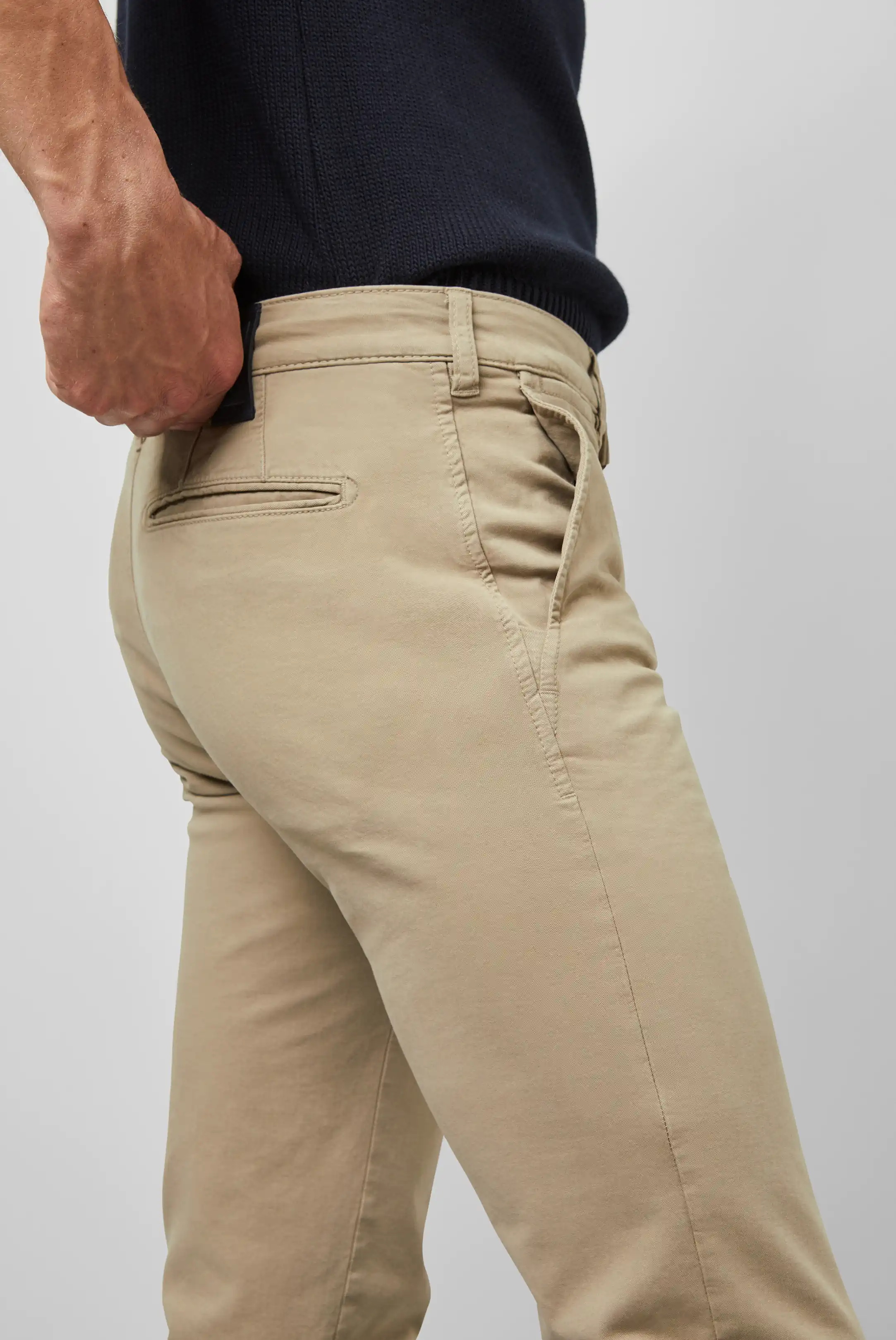 MEYER M5 6001 Organic Cotton Comfort Stretch Chinos - Beige - Image 4