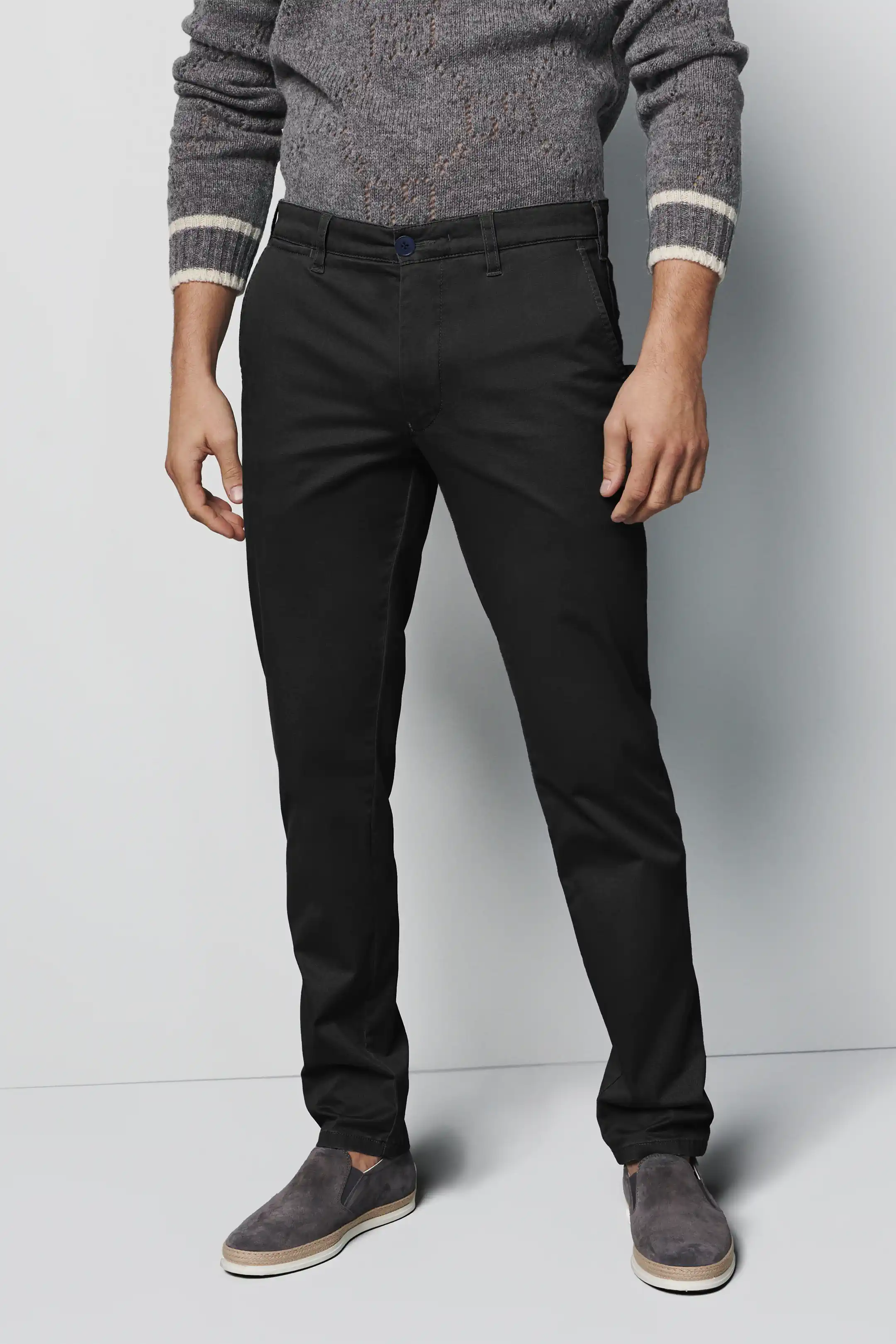 MEYER M5 6001 Organic Cotton Comfort Stretch Chinos - Black