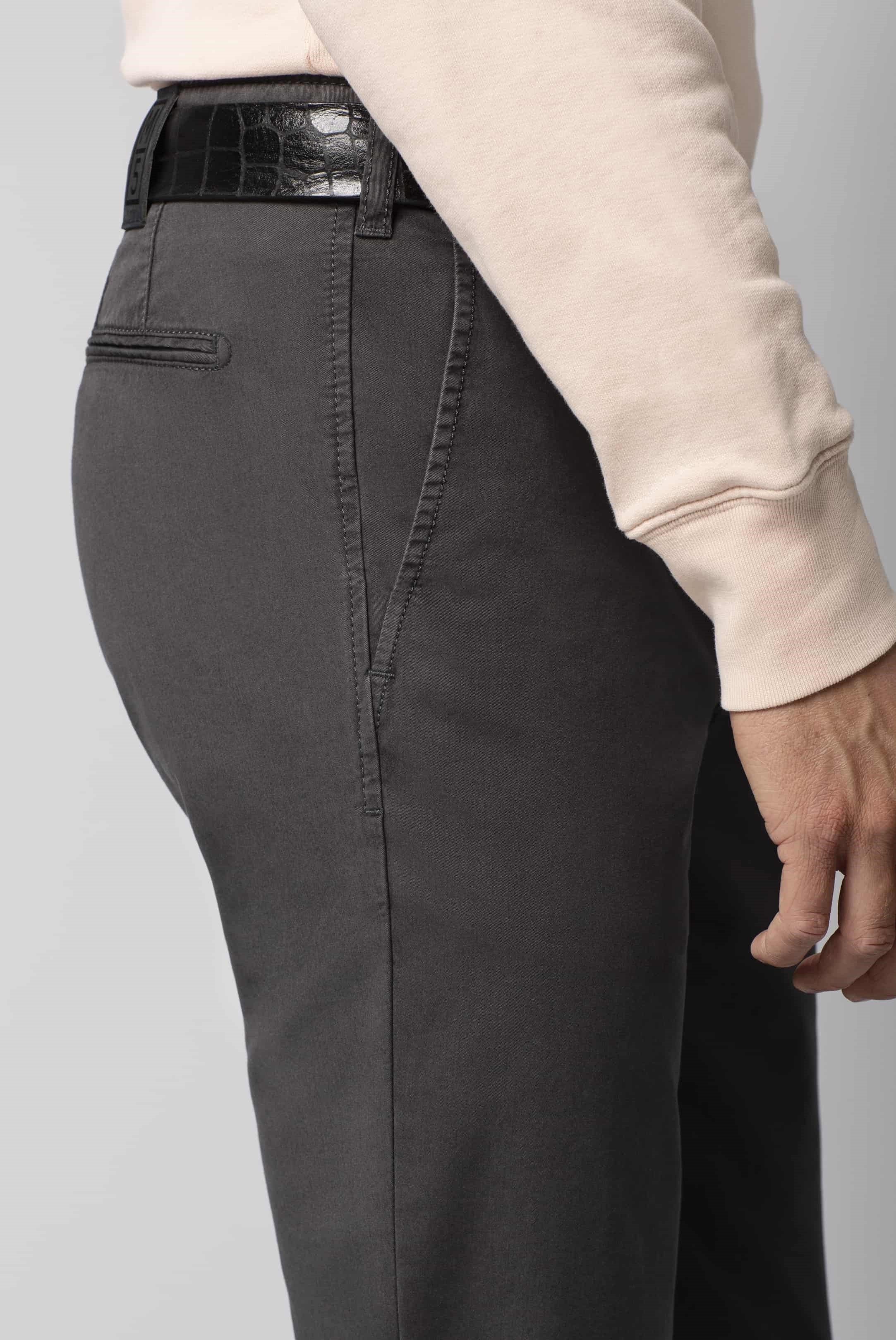 MEYER M5 6001 Organic Cotton Comfort Stretch Chinos - Charcoal - Image 3
