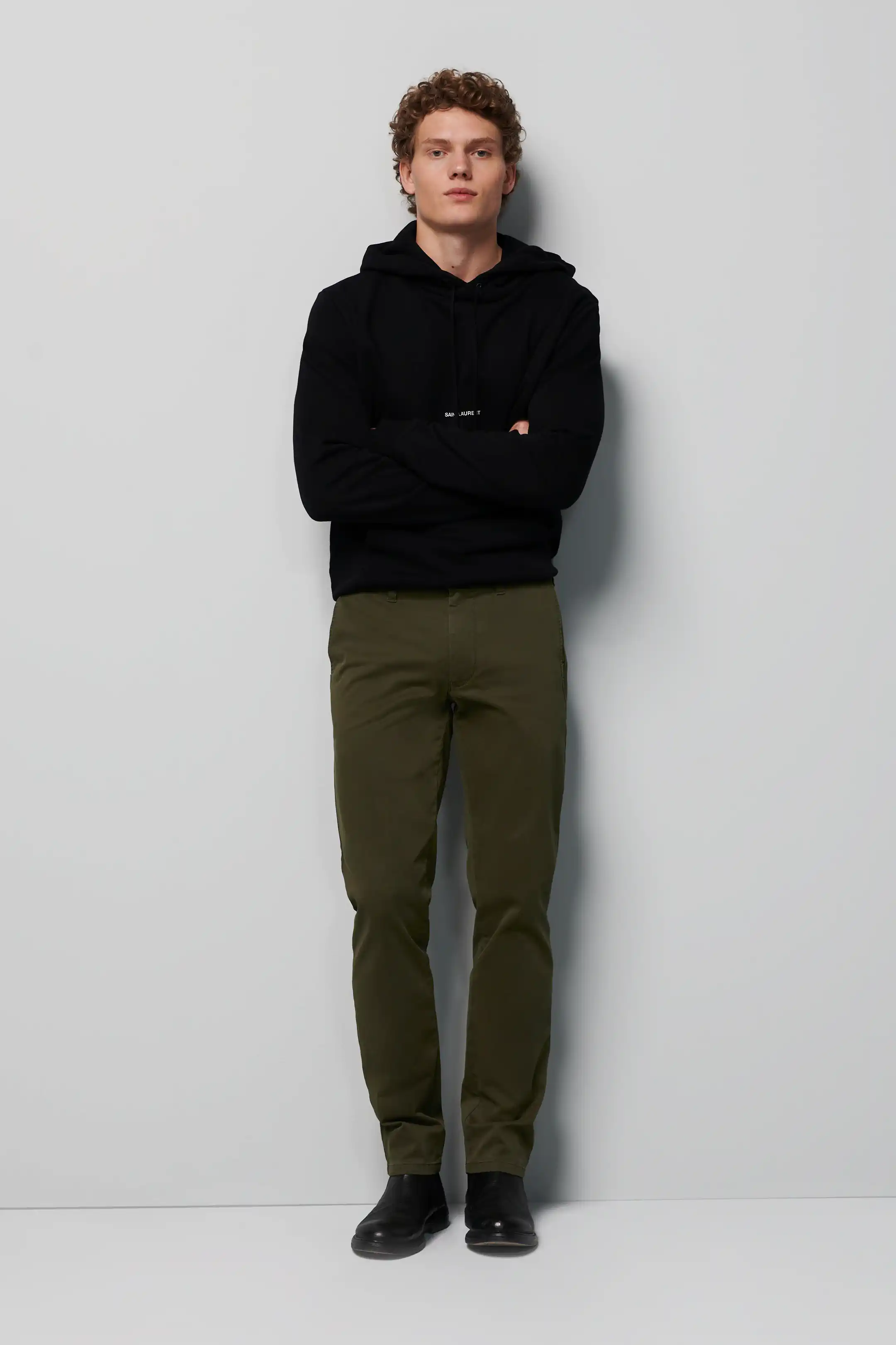 MEYER M5 6001 Organic Cotton Comfort Stretch Chinos - Green - Image 5