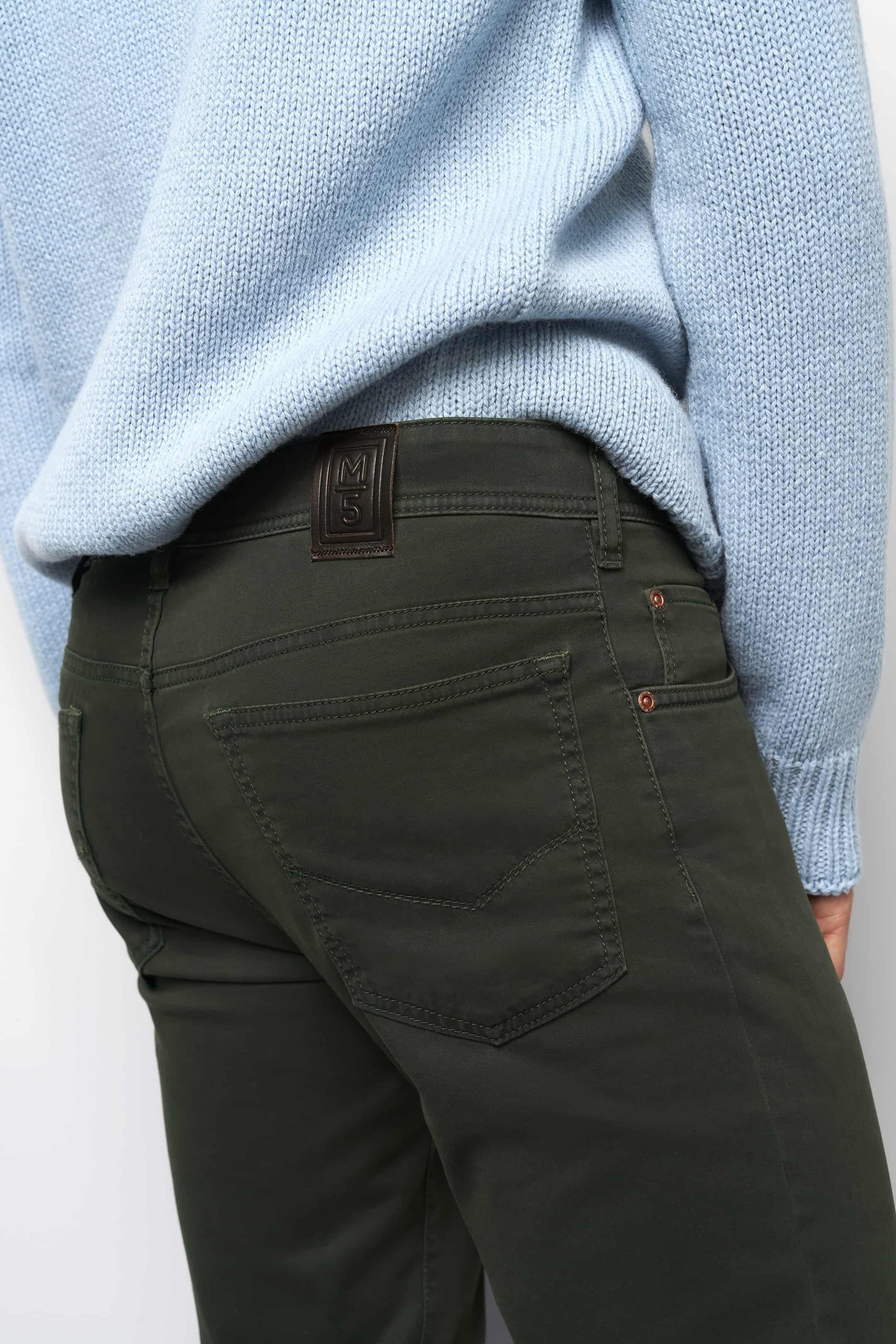 MEYER M5 6106 High Performance Satin Cotton Chinos – Dark Green - Image 2