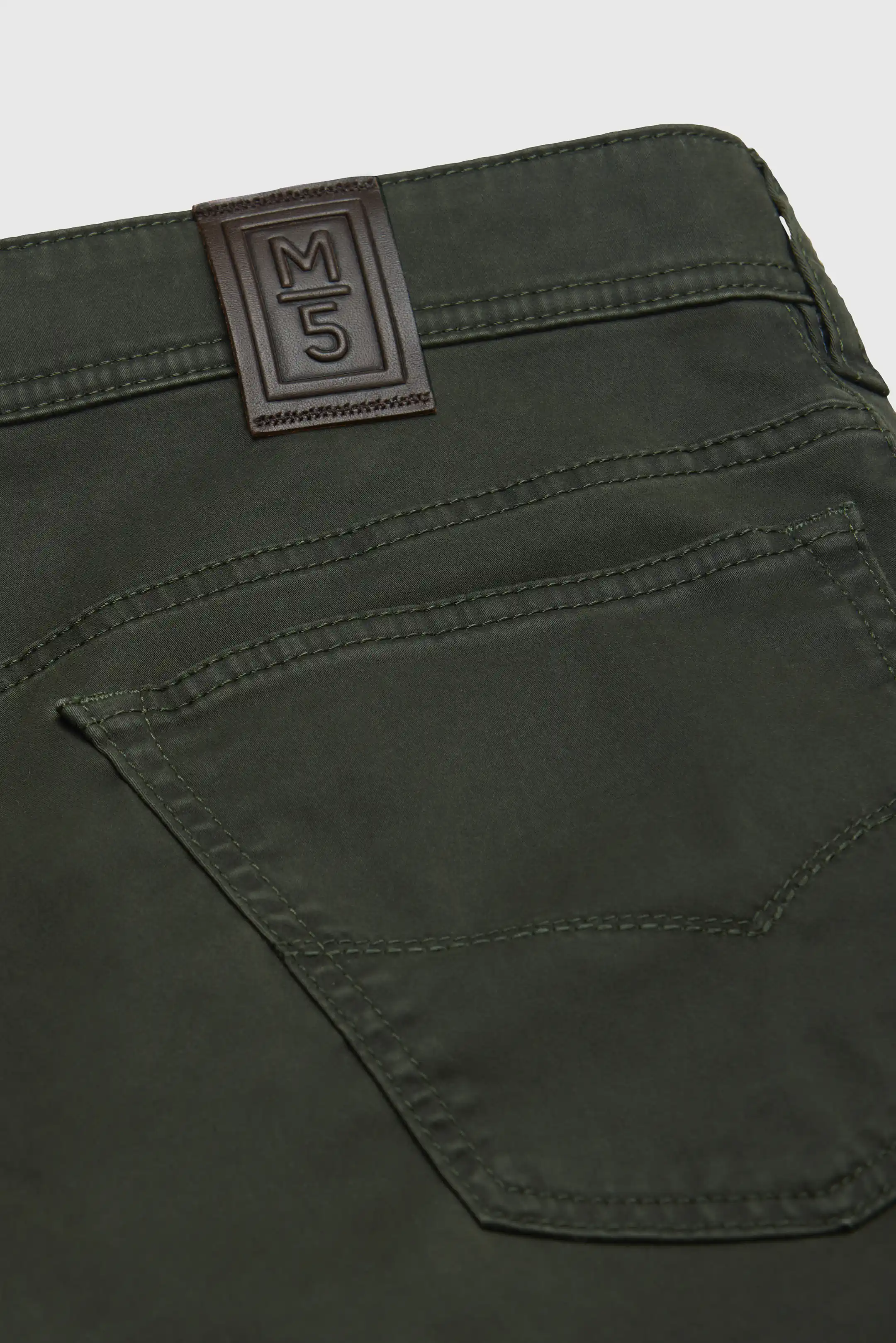 MEYER M5 6106 High Performance Satin Cotton Chinos – Dark Green - Image 4