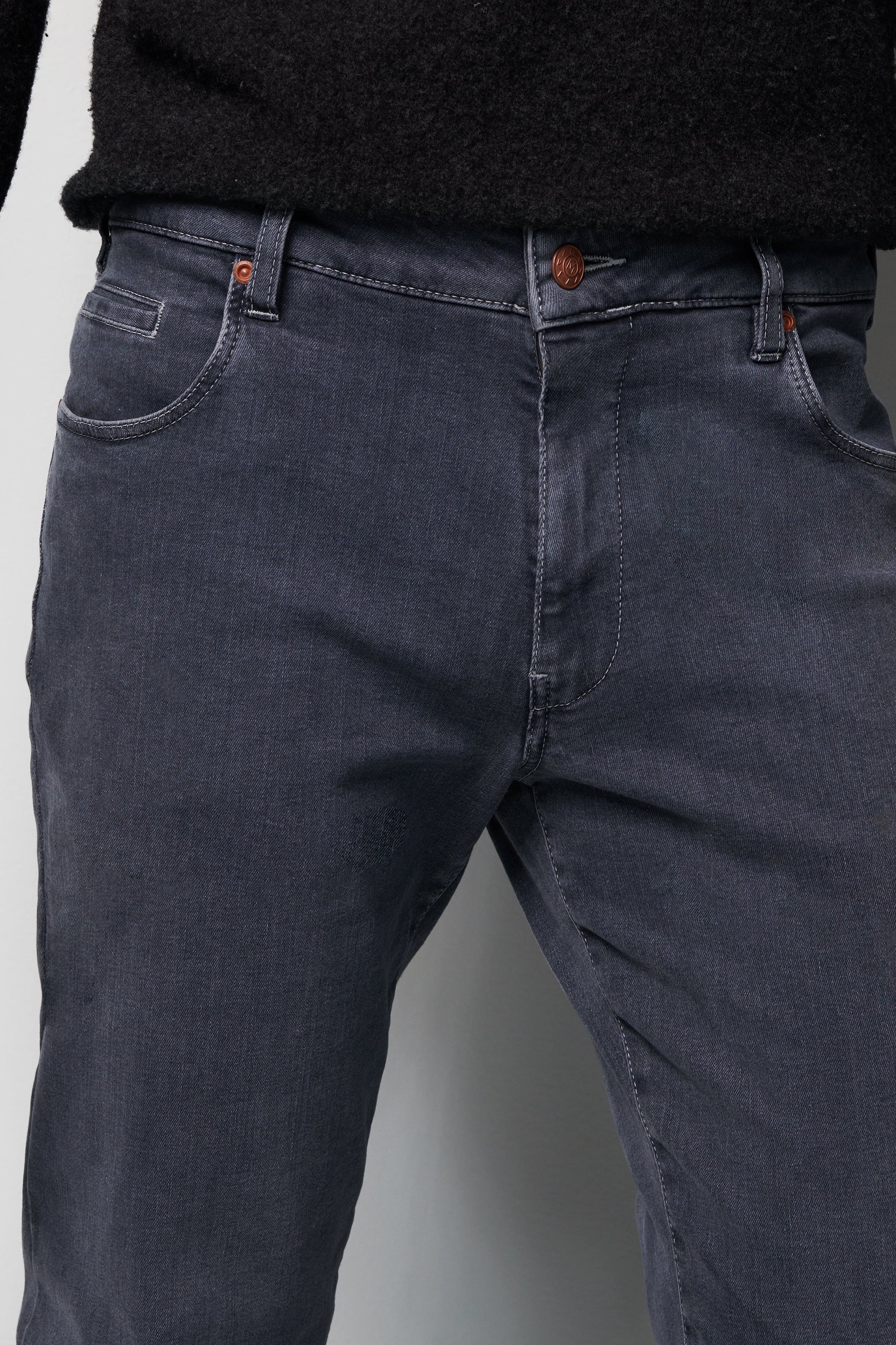 MEYER M5 Jeans – 6256 Regular Fit – Super Stretch Organic Denim – Mid Grey - Image 2