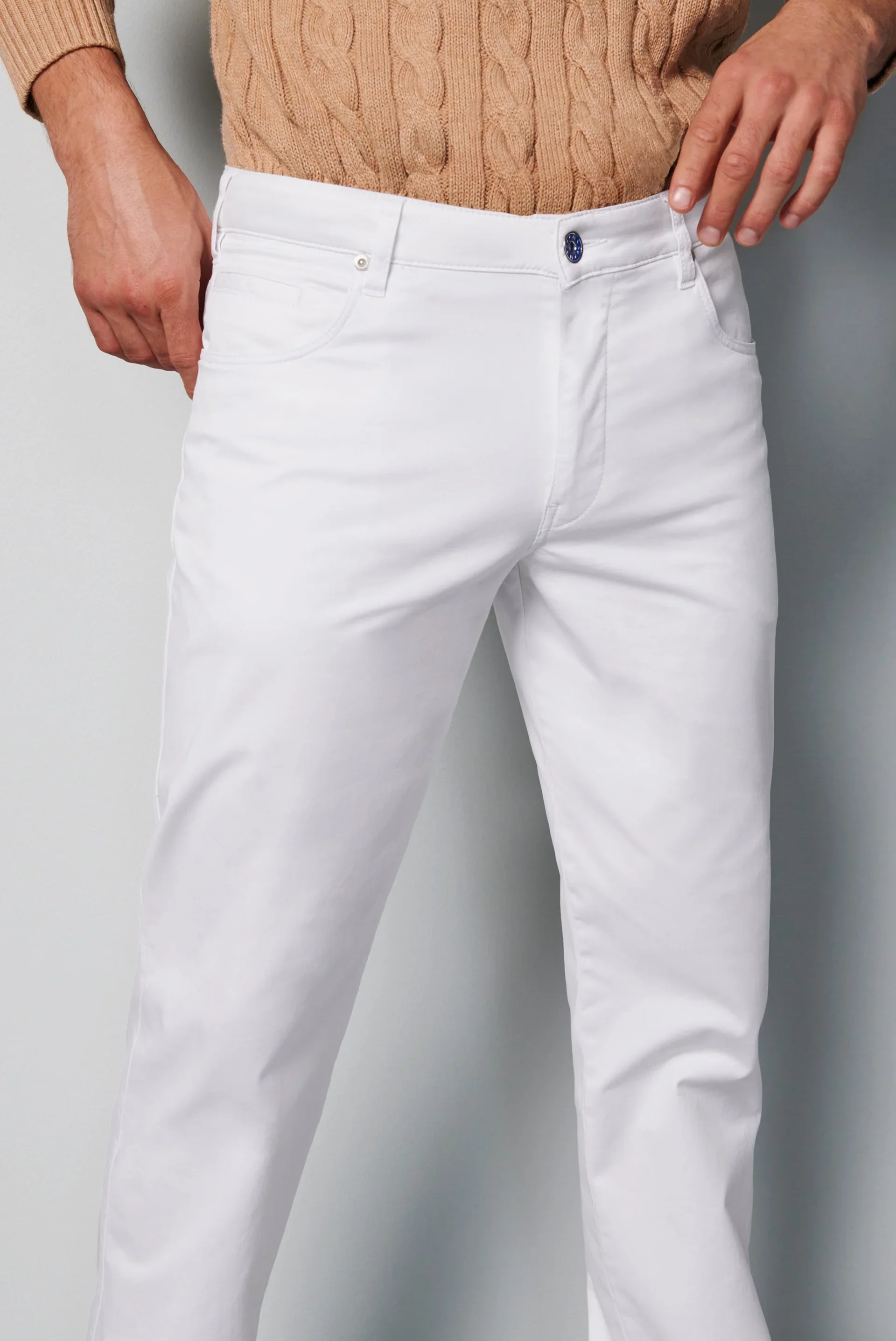 MEYER M5 Jeans - 6258 Regular Fit - Performance Stretch Denim - White - Image 2