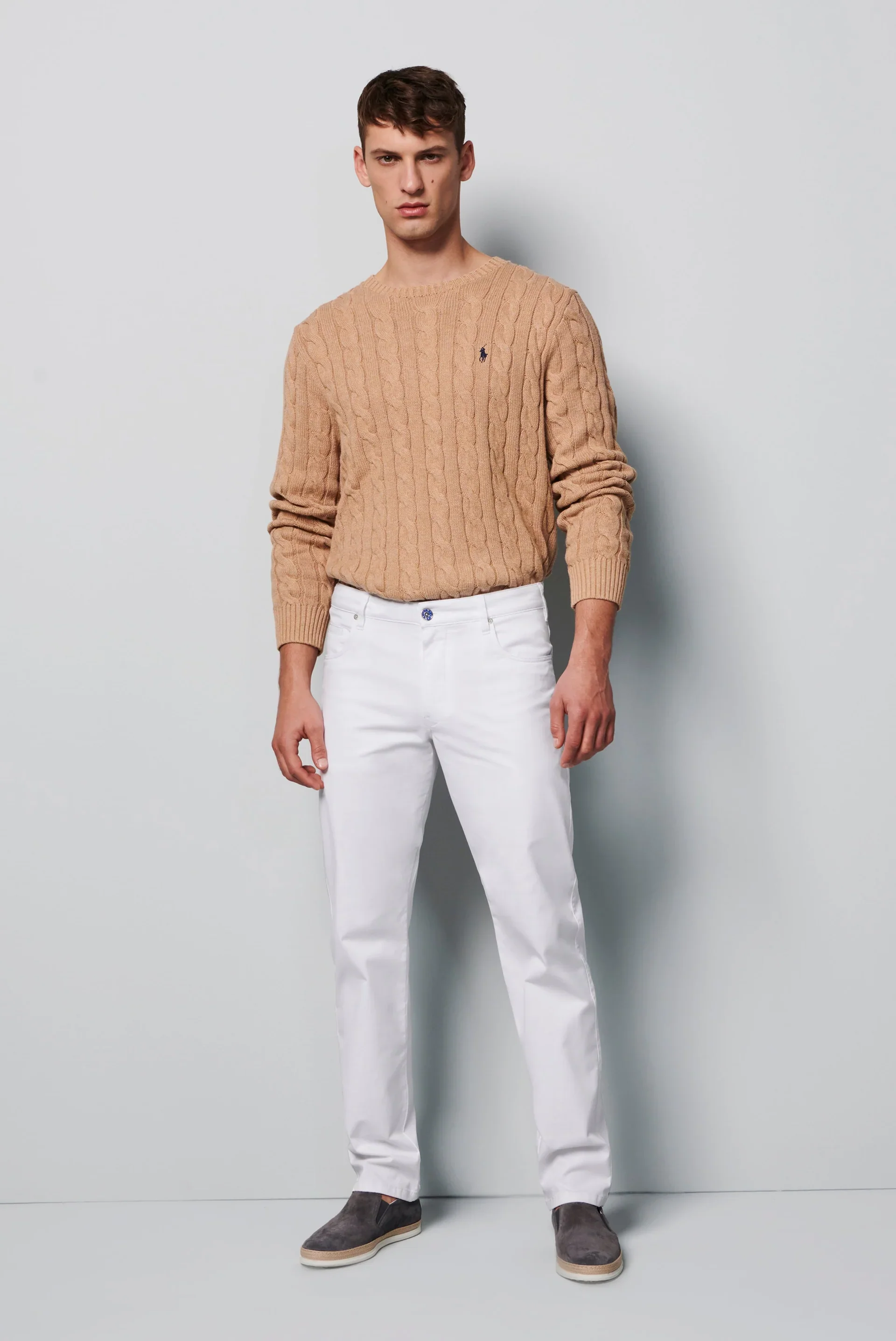 MEYER M5 Jeans - 6258 Regular Fit - Performance Stretch Denim - White - Image 4
