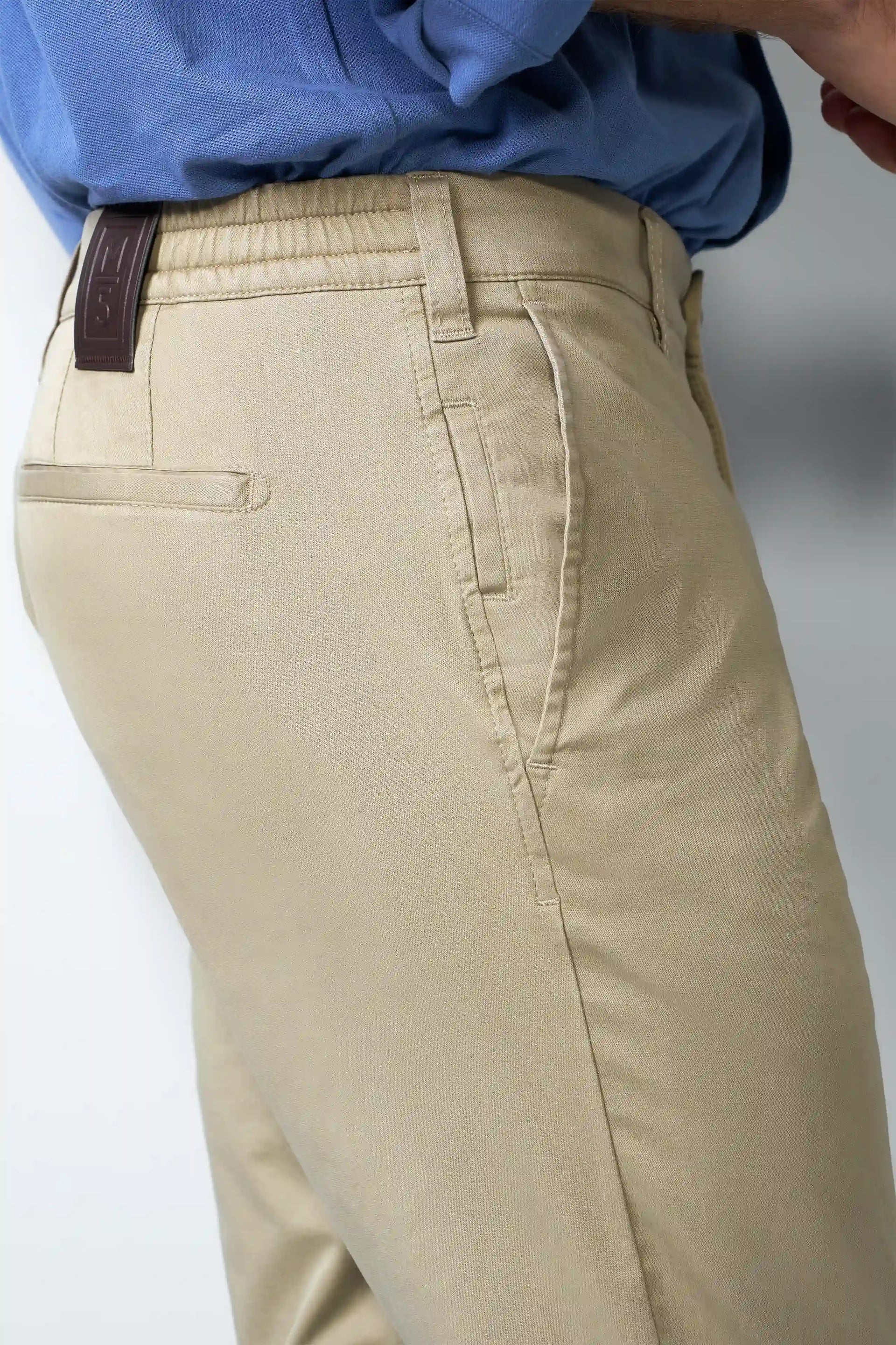 MEYER M5 Move 6024 Flex Organic Cotton Chinos – Stone - Image 2