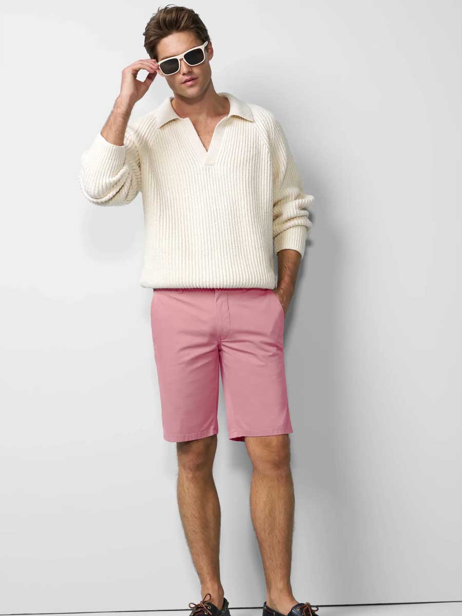 MEYER M5 Shorts - 6024 Modern Fit - Super Stretch Organic Cotton - Salmon - Image 4