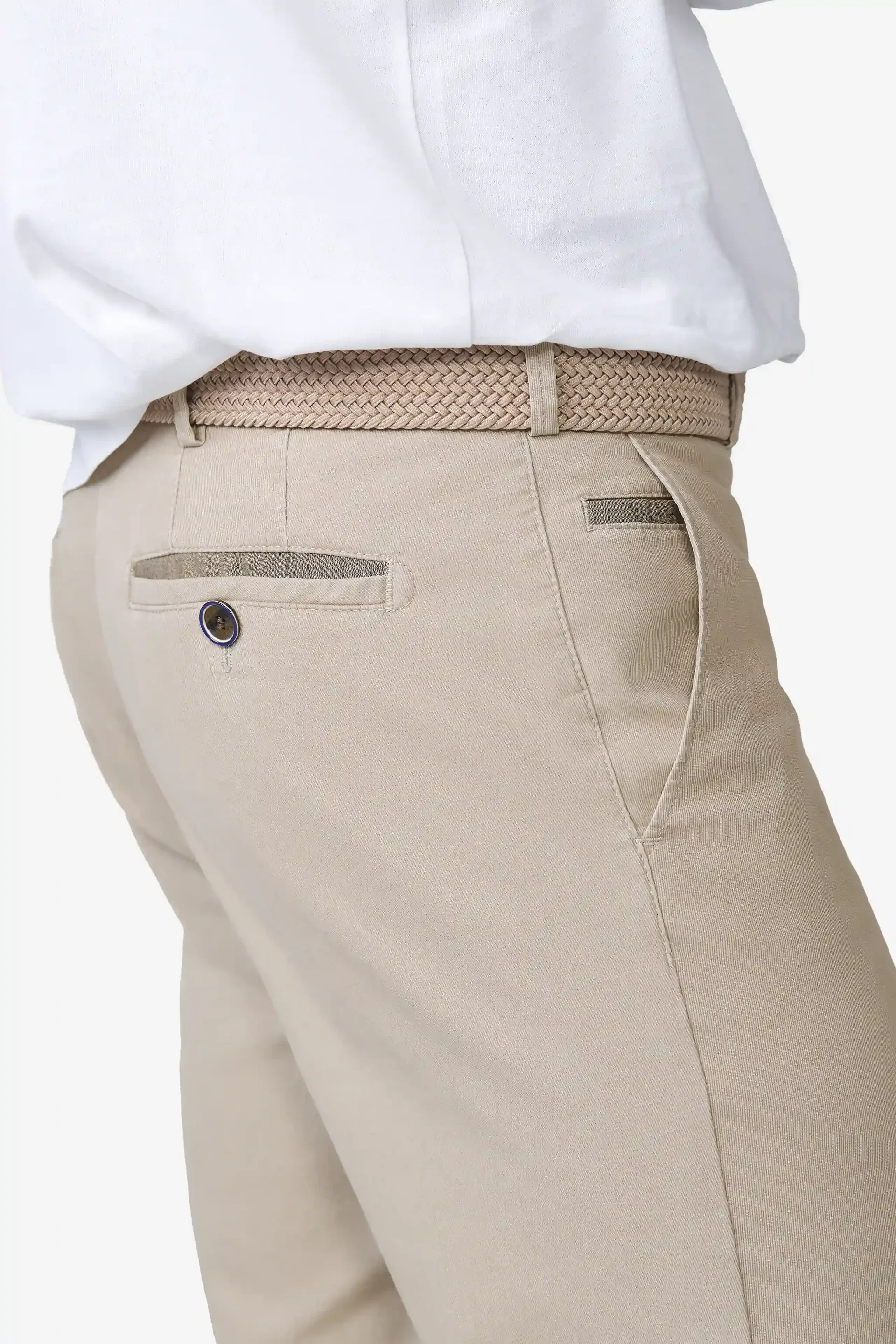 MEYER Roma Comfort Fit Chinos – 5080 Organic Cotton Stretch – Beige - Image 2
