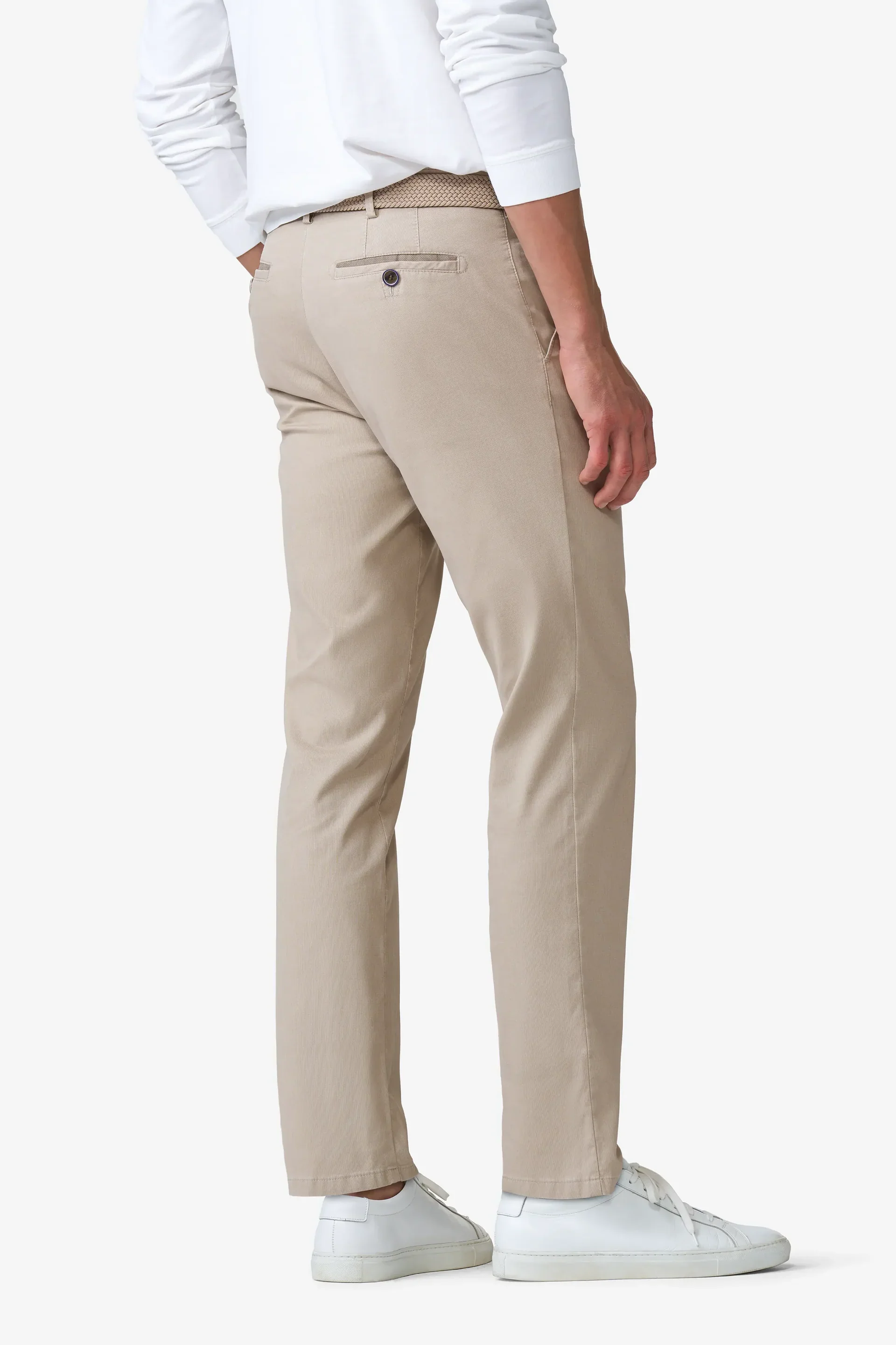 MEYER Roma Comfort Fit Chinos – 5080 Organic Cotton Stretch – Beige - Image 4