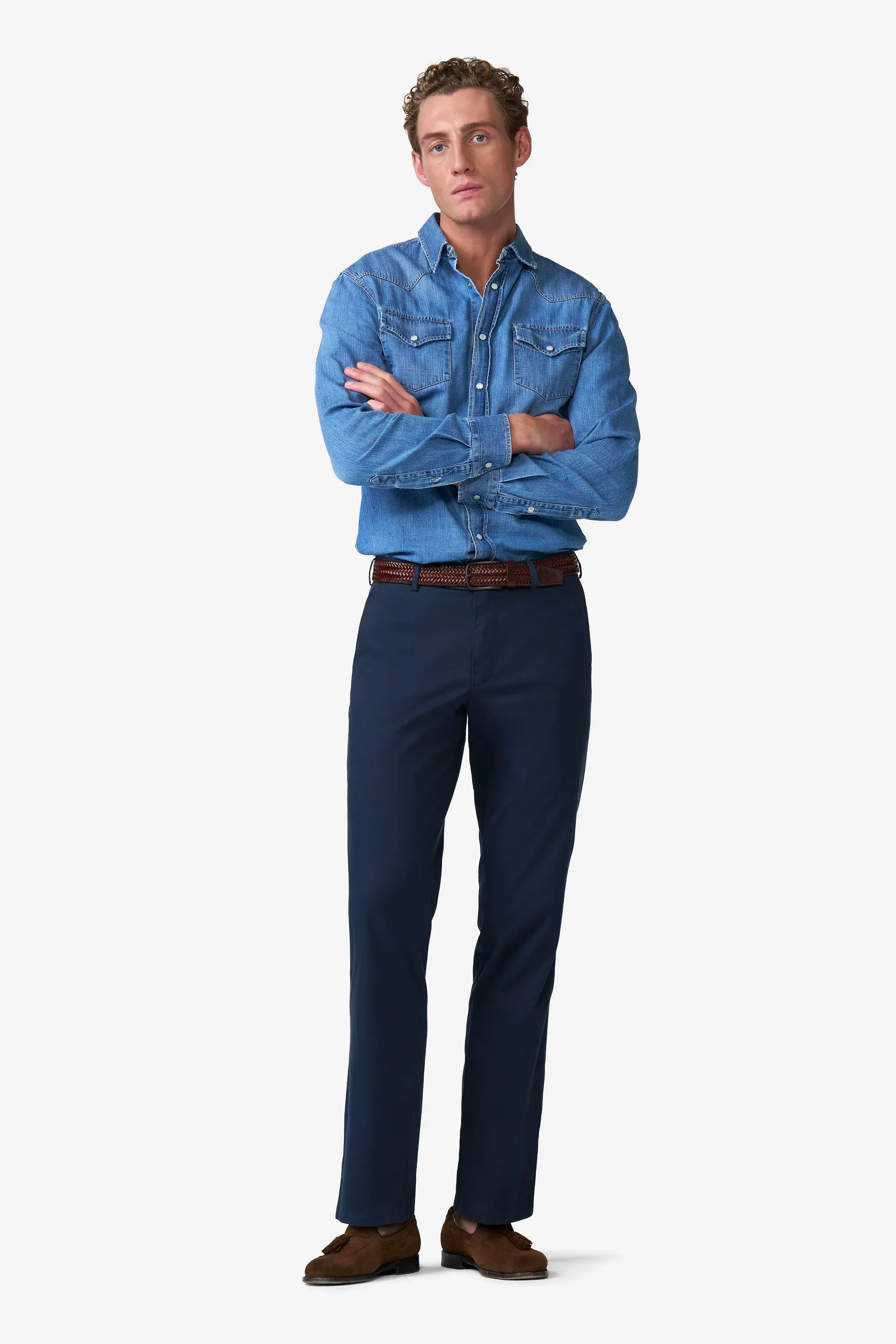 MEYER Roma Comfort Fit Chinos – 5080 Organic Cotton Stretch – Navy - Image 3