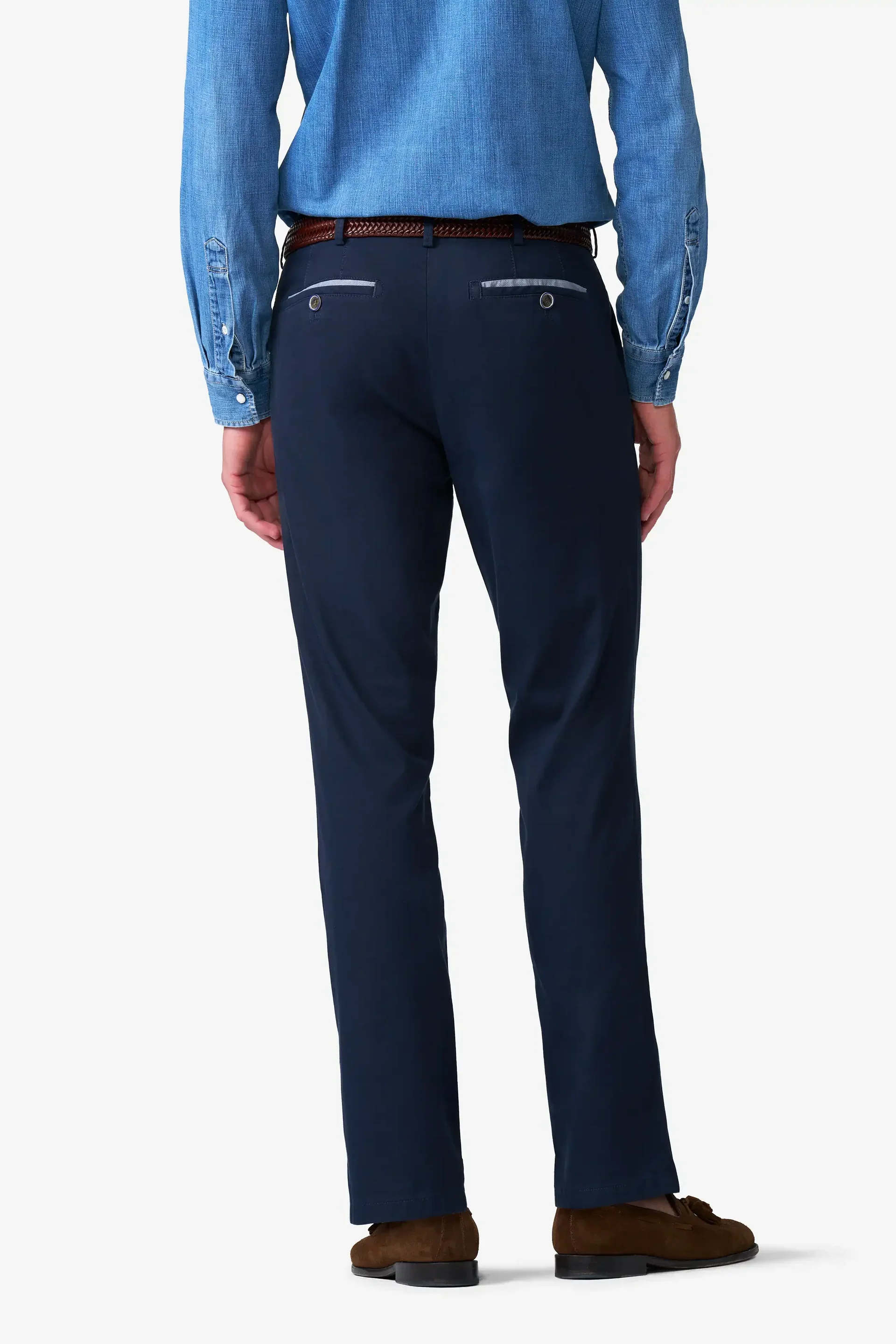 MEYER Roma Comfort Fit Chinos – 5080 Organic Cotton Stretch – Navy - Image 4