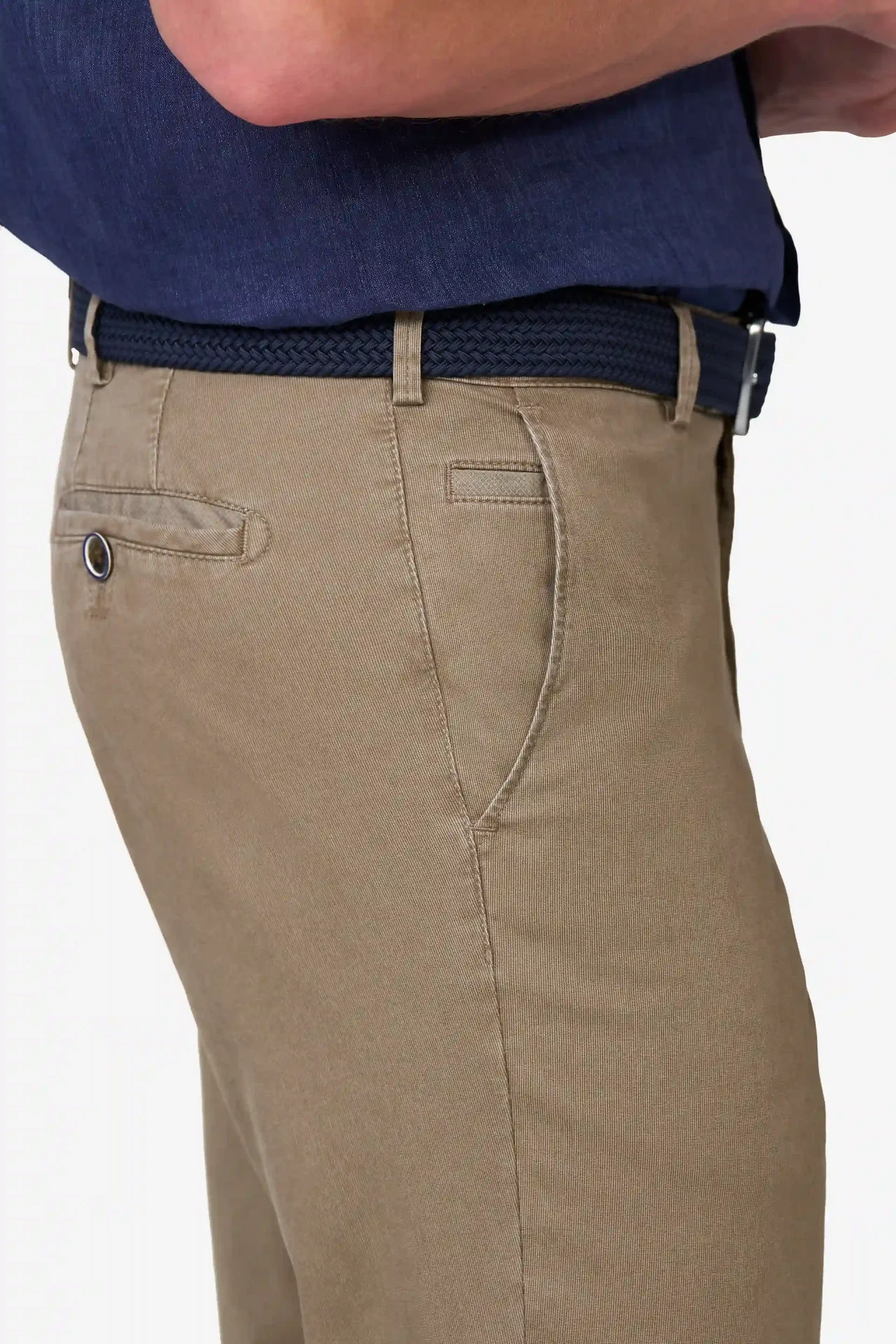 MEYER Roma Comfort Fit Chinos – 5080 Organic Cotton Stretch – Sand - Image 2