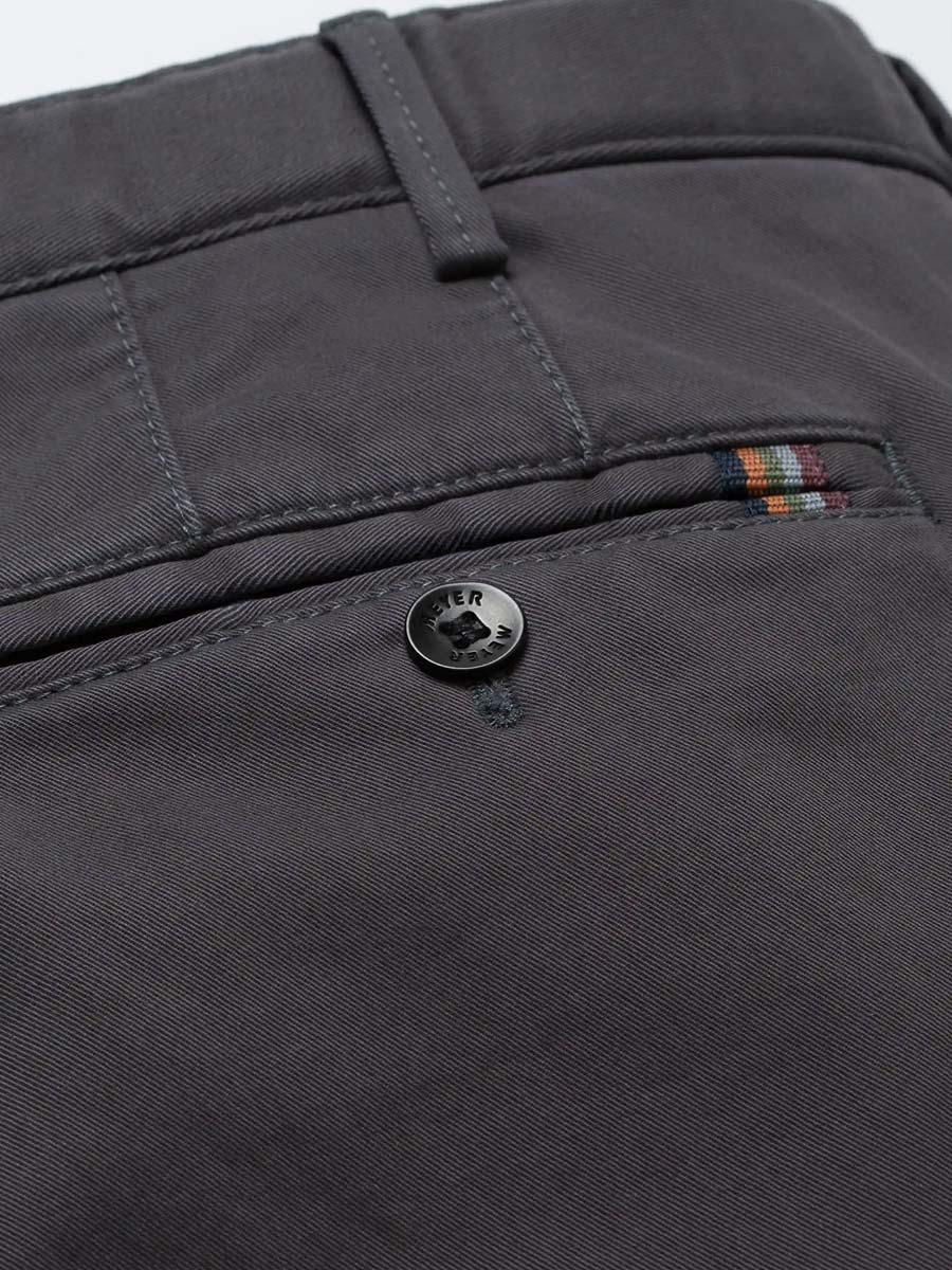 MEYER Oslo Trousers - 316 Luxury Cotton Chinos - Charcoal - Image 3