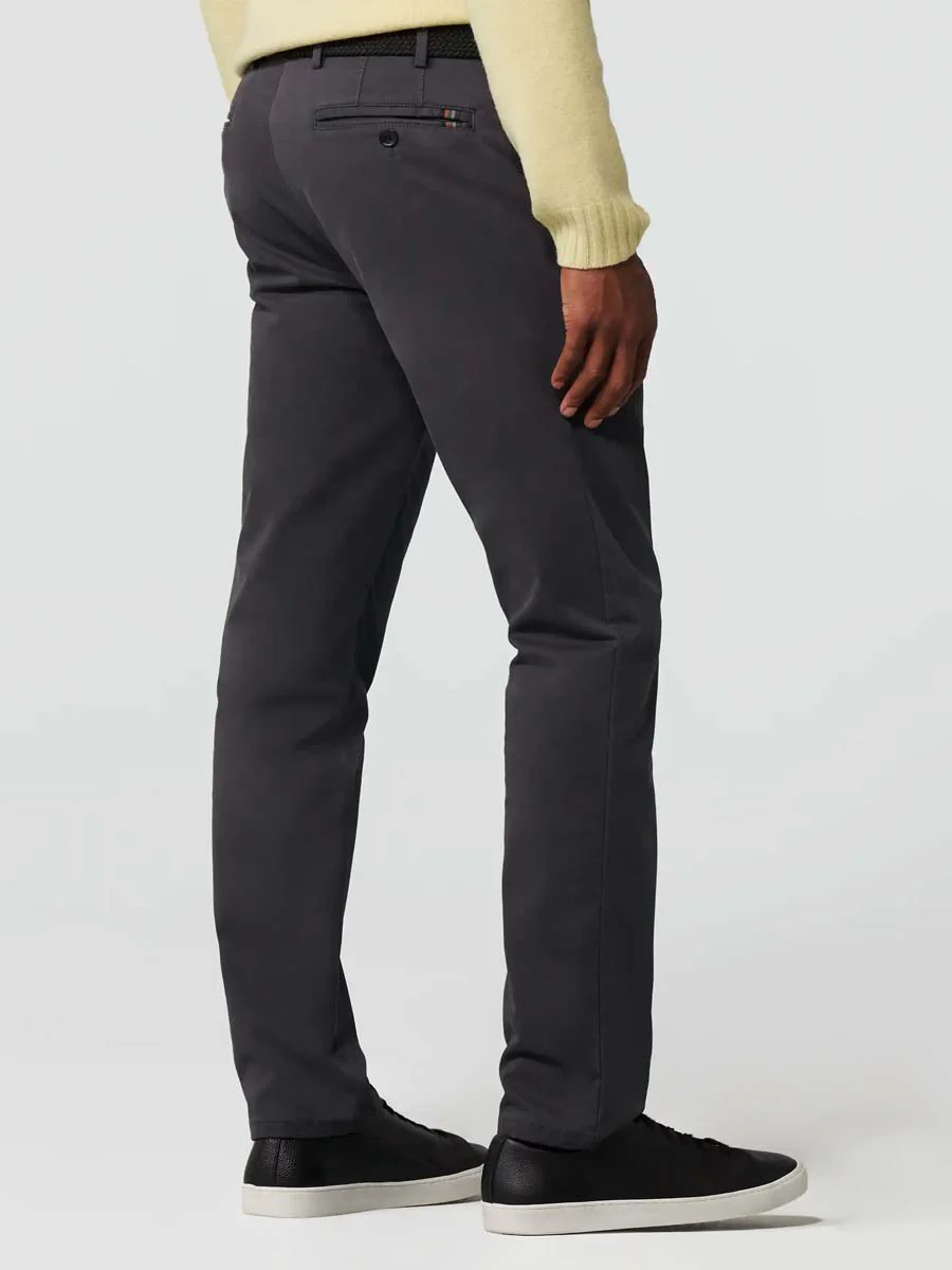 MEYER Oslo Trousers - 316 Luxury Cotton Chinos - Charcoal - Image 5