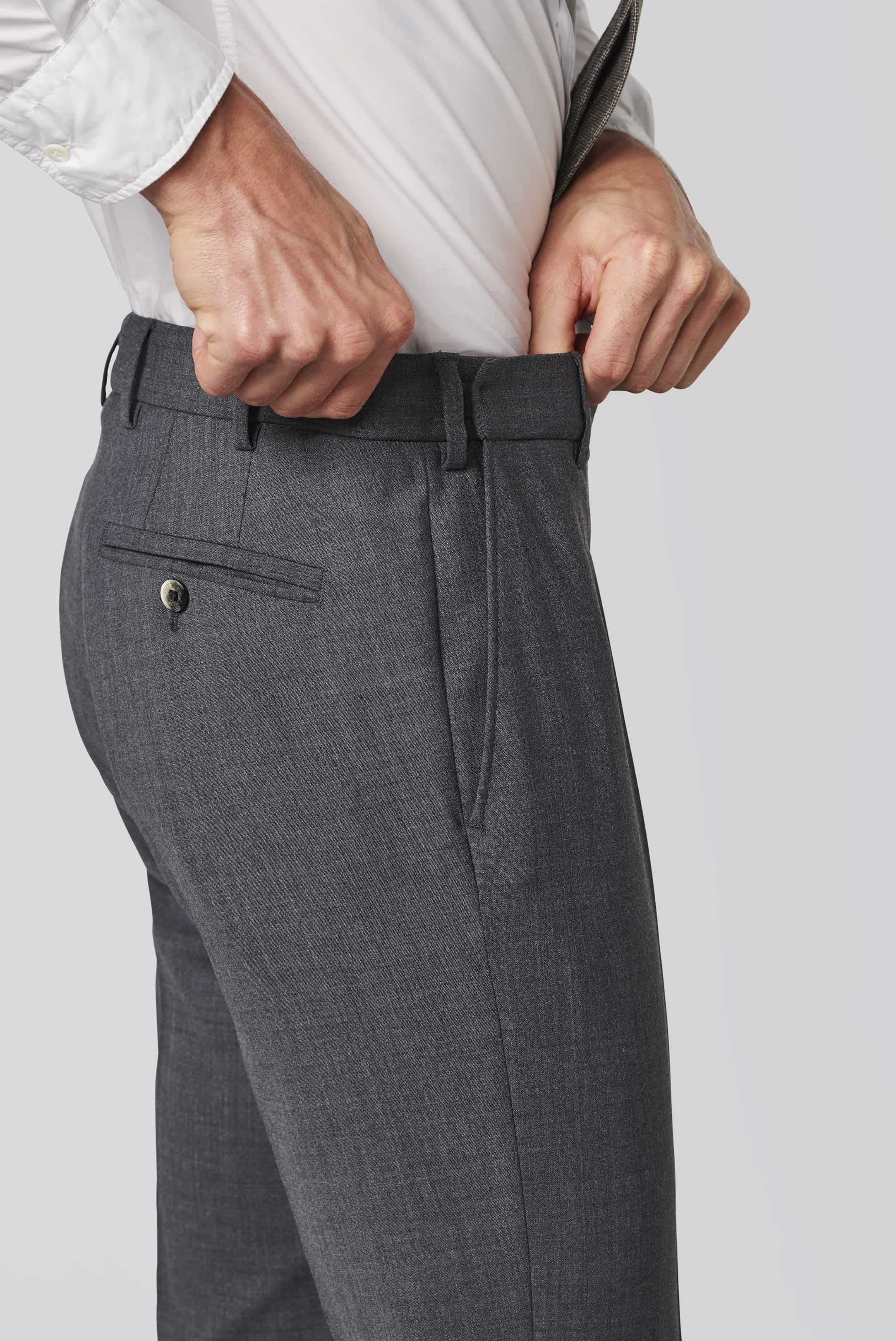 MEYER Oslo Trousers - 344 Flex Tropical Wool-Mix - Mid-Grey - Image 2