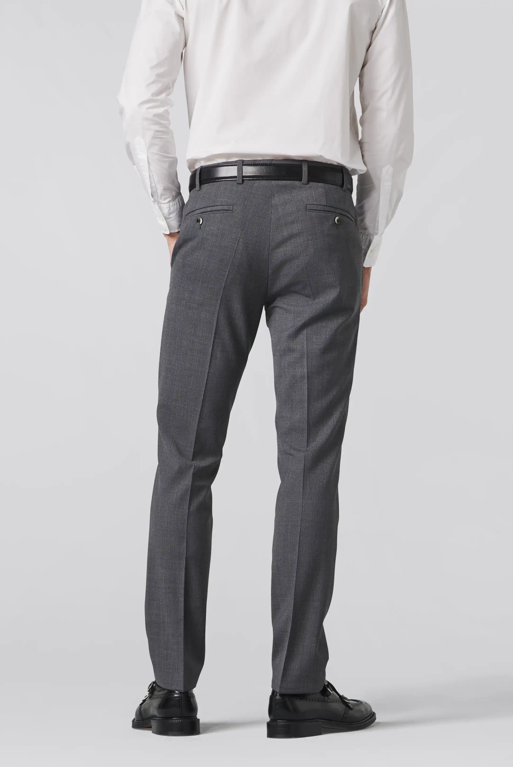 MEYER Oslo Trousers - 344 Flex Tropical Wool-Mix - Mid-Grey - Image 4
