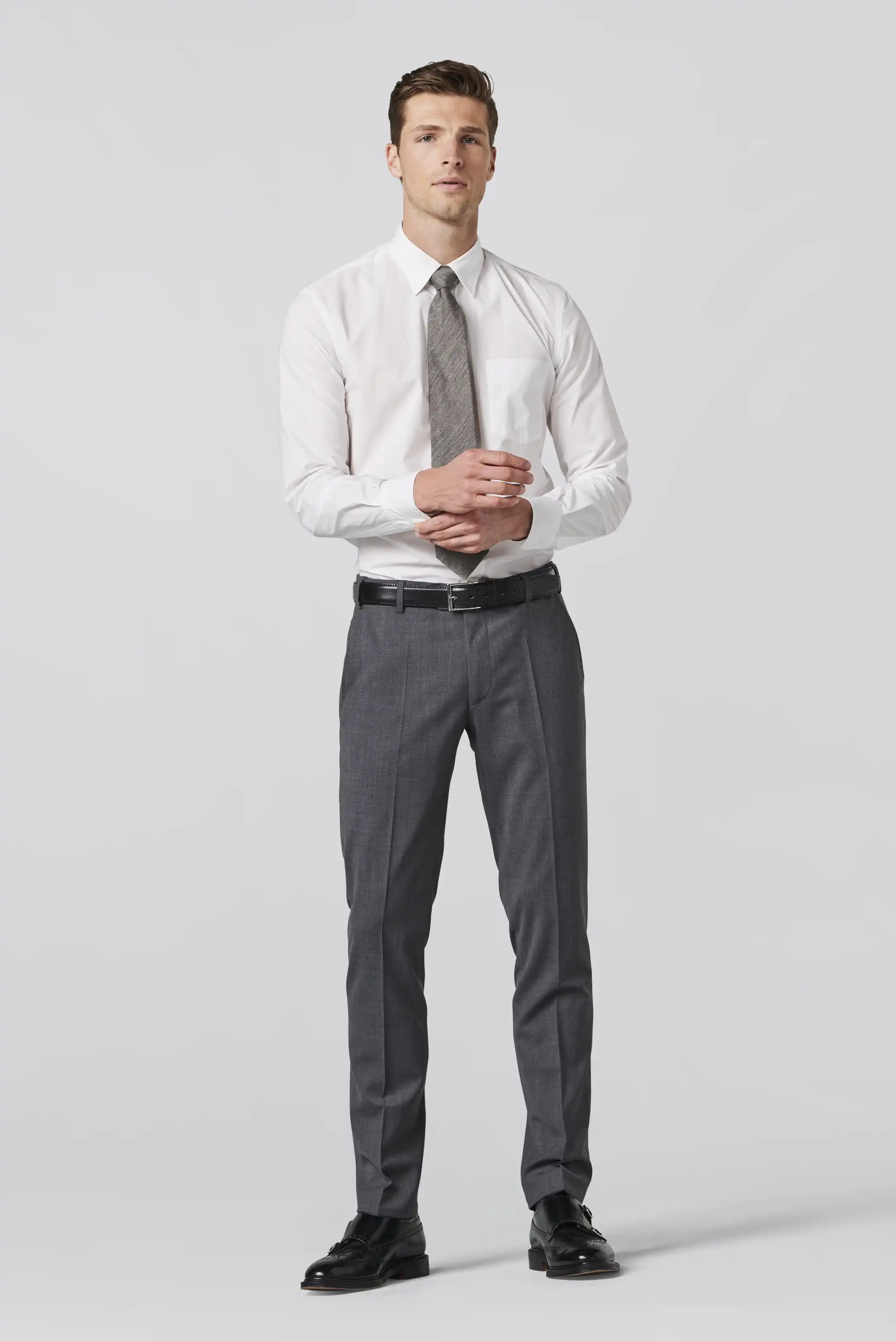 MEYER Oslo Trousers - 344 Flex Tropical Wool-Mix - Mid-Grey - Image 5