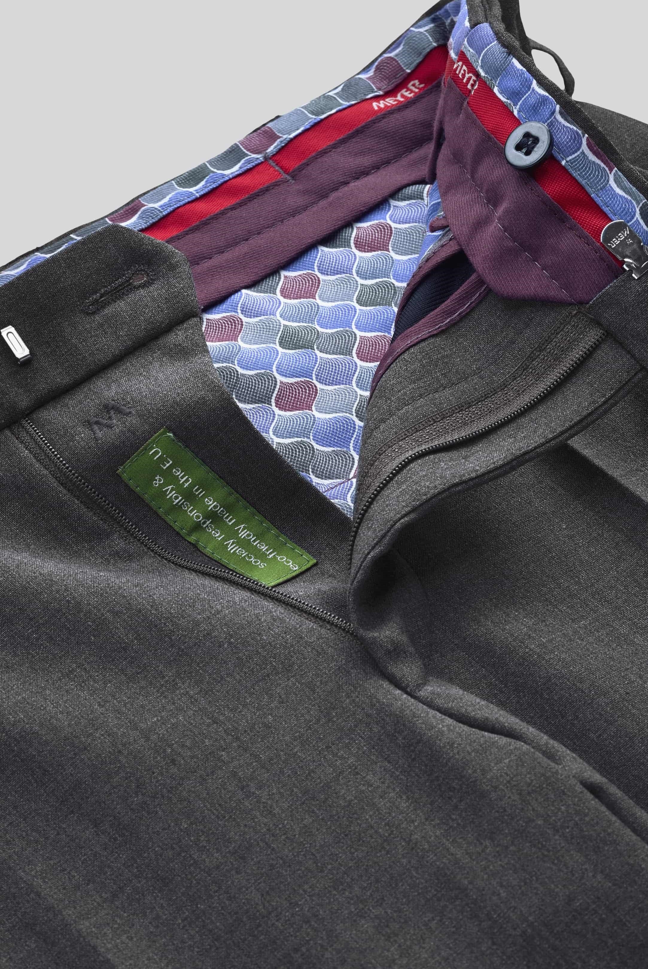 MEYER Oslo Trousers - 344 Flex Tropical Wool-Mix - Mid-Grey - Image 6