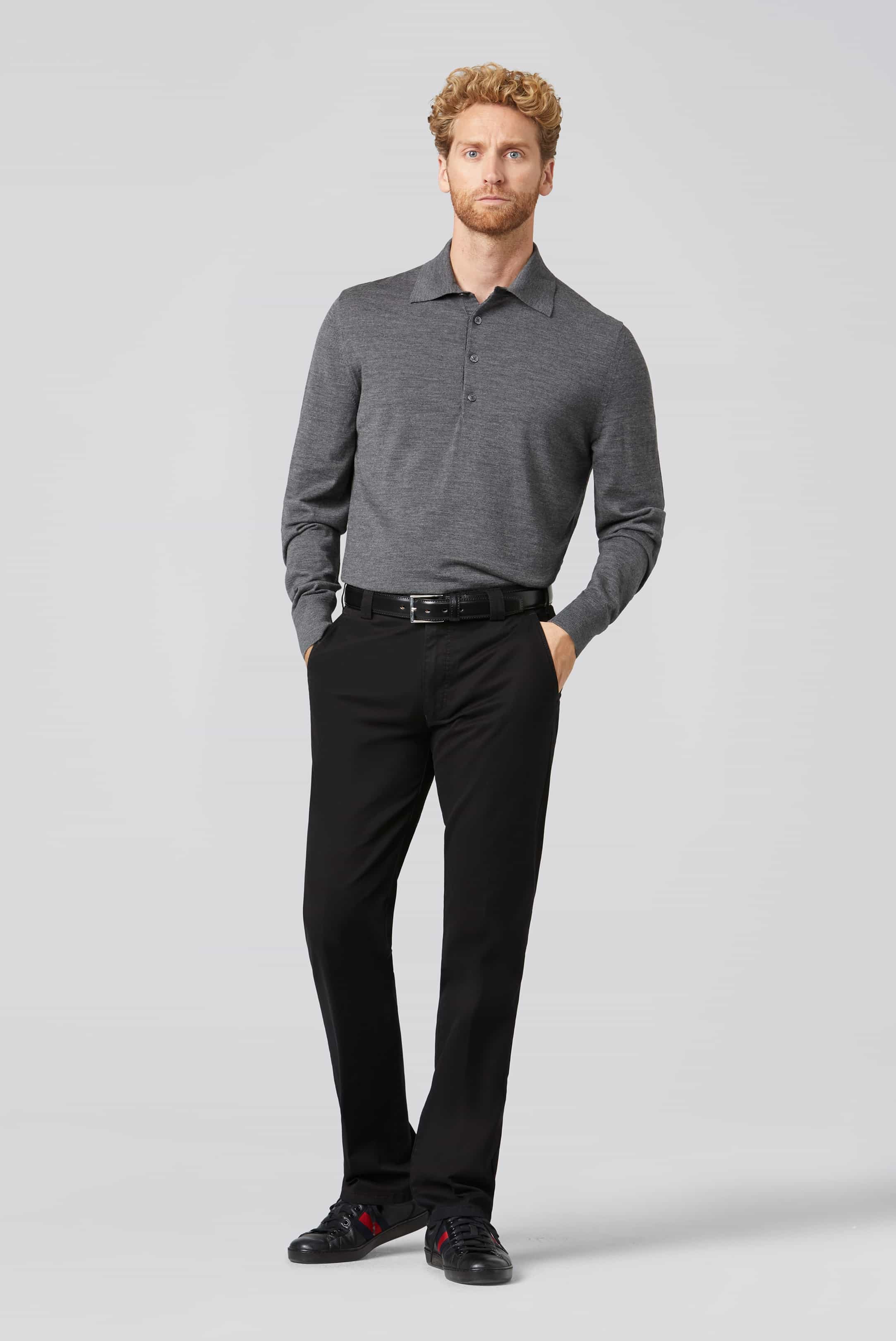 MEYER Roma Trousers - 316 Luxury Cotton Chinos - Black - Image 6