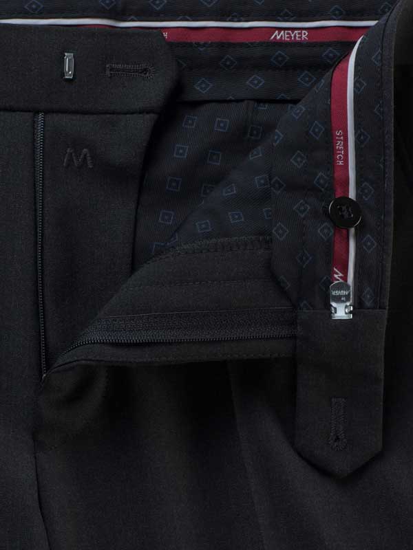 MEYER Roma Trousers - 344 Tropical Wool-Mix - Black - Image 4